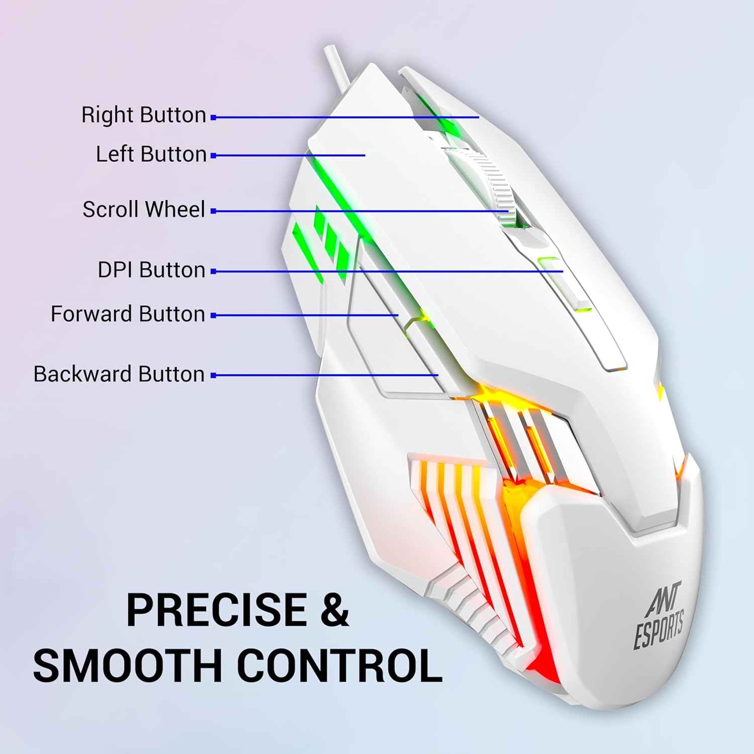 Ant Esports MK710 V2 Membrane TKL Wired Gaming Keyboard Mouse Combo 87 UV Coated Mechanical feel Keys Cool RGB Backlight Keyboard,1200-3600 DPI Aero-Jet RGB Gaming Mouse with Type C Adapter_ Mercury