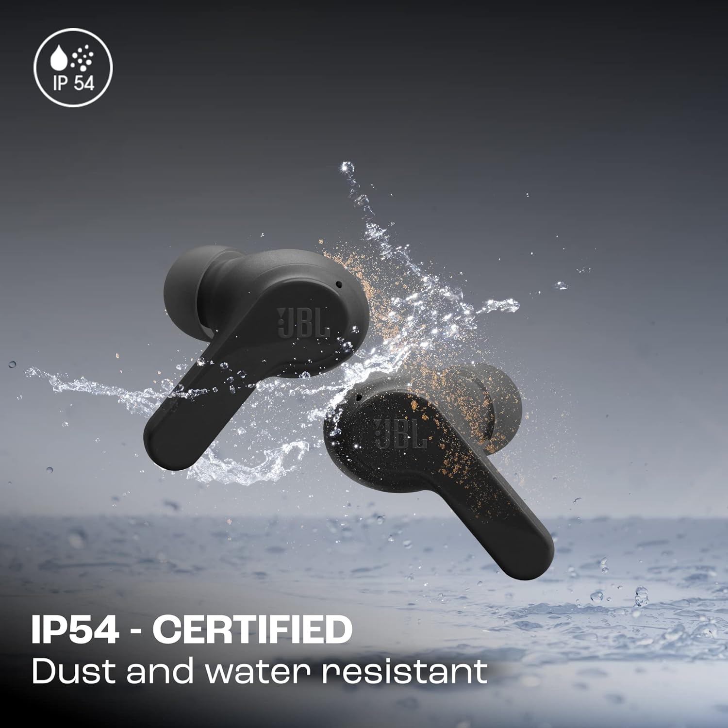 JBL Wave Beam in-Ear Wireless Earbuds (TWS) with Mic,App for Customized Extra Bass Eq,32 Hours Battery&Quick Charge,Ip54 Water&Dust Resistance,Ambient Aware&Talk-Thru,Google Fastpair (Black) - Zapnet.in