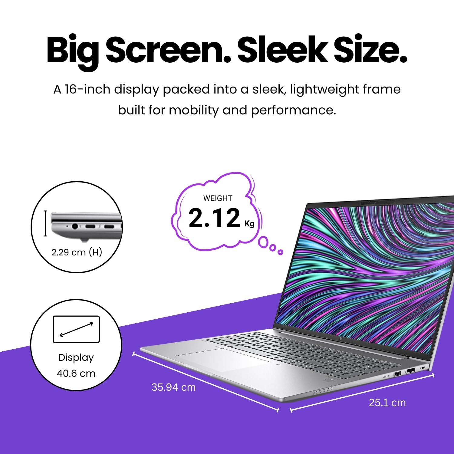 HP Laptop Ultra 7-155H, 32GB RAM, 1TB SSD, RTX 2000 Ada 8GB, Win 11 Pro, 16" WUXGA, 5MP+IR Cam, Fingerprint Sensor, Backlit Keyboard, Wi-Fi 6E, BT 5.3, 3-Year Warranty (A8WM9PT)