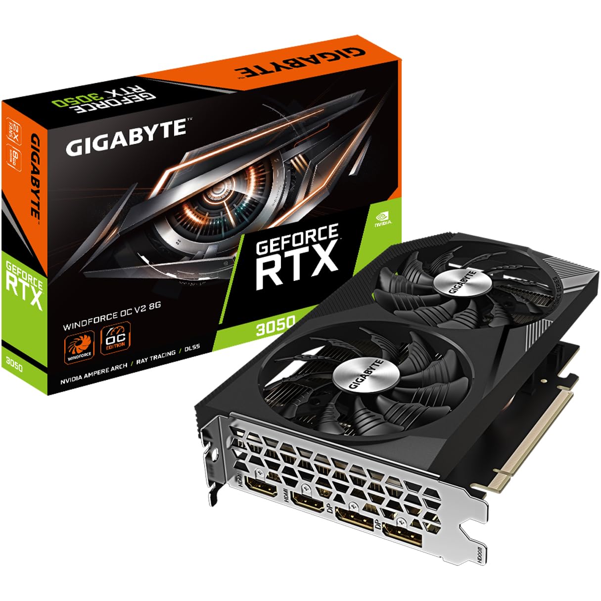 GIGABYTE GeForce RTX 3050 WINDFORCE OC V2 8GB GDDR6 GV-N3050WF2OCV2-8GD Video Card