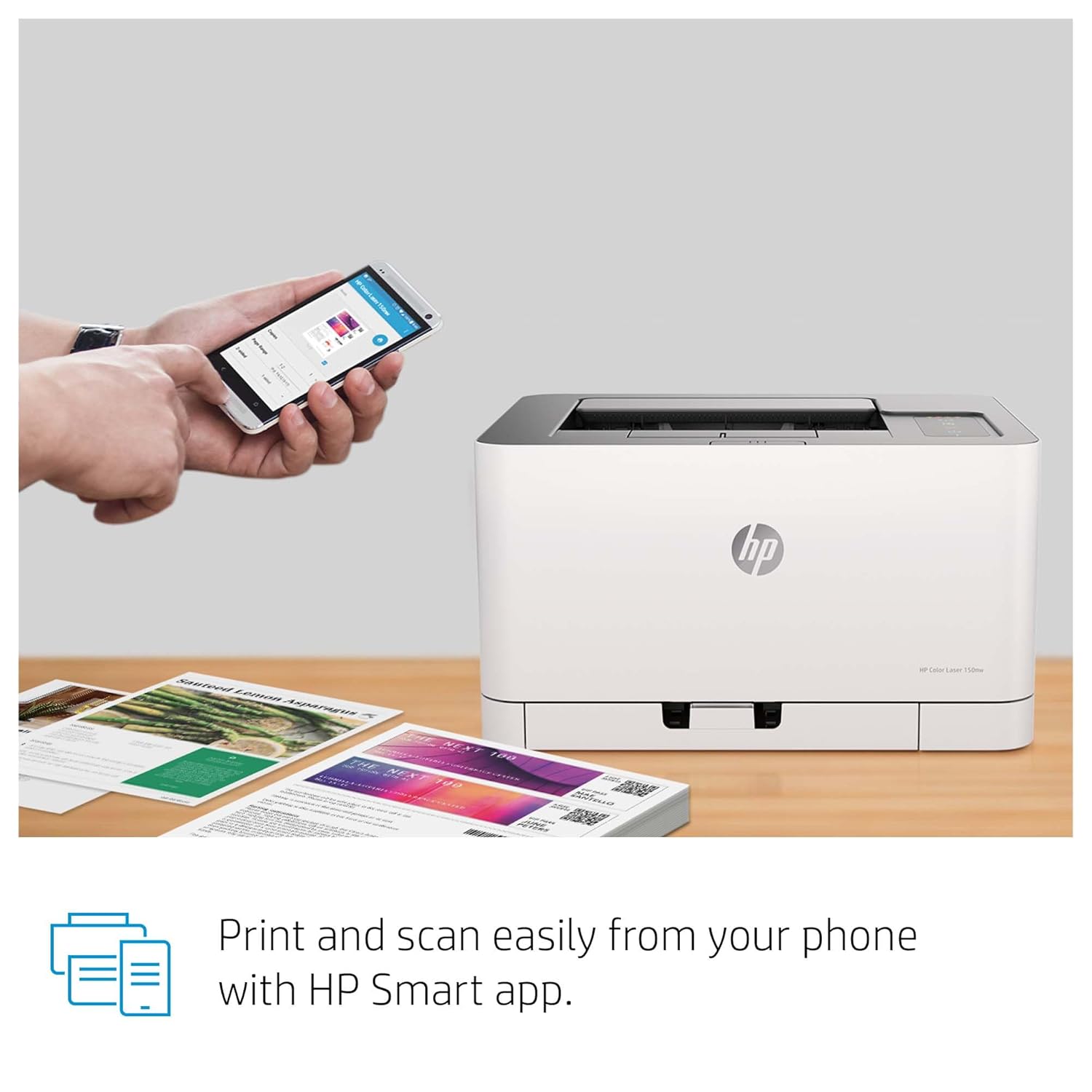 HP Colour Laser 150Nw Wireless Color Laser Printer with Built-in Ethernet and WiFi-Direct, Smallest Color Laser in Its Class, White - Zapnet.in