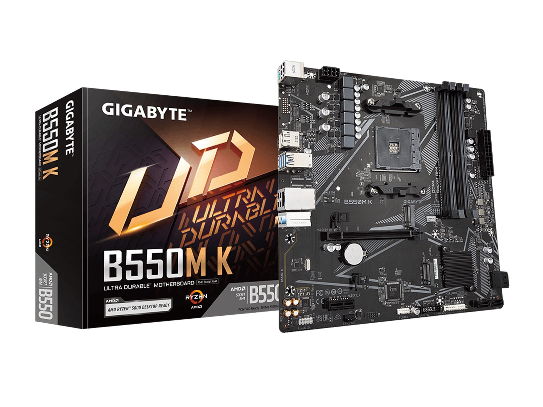 GIGABYTE B550M Aorus Elite Ax (Am4/ AMD/ B550/ Micro ATX/Single M.2/ Sata 6Gb/S/USB 3.2 Gen 1/ Realtek Gbe LAN/Pcie 4.0/ DDR4 Motherboard)