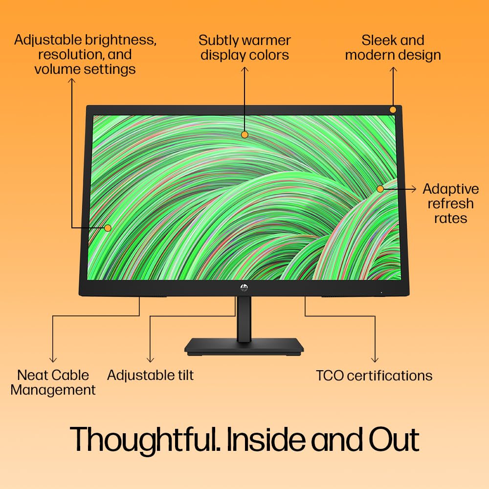 HP V22v G5 FHD Monitor,21.45inch(54.5 cm),FHD(1920 x 1080);200 Nits,Anti-Glare, Low Blue Light Mode,2.8kg - Zapnet.in