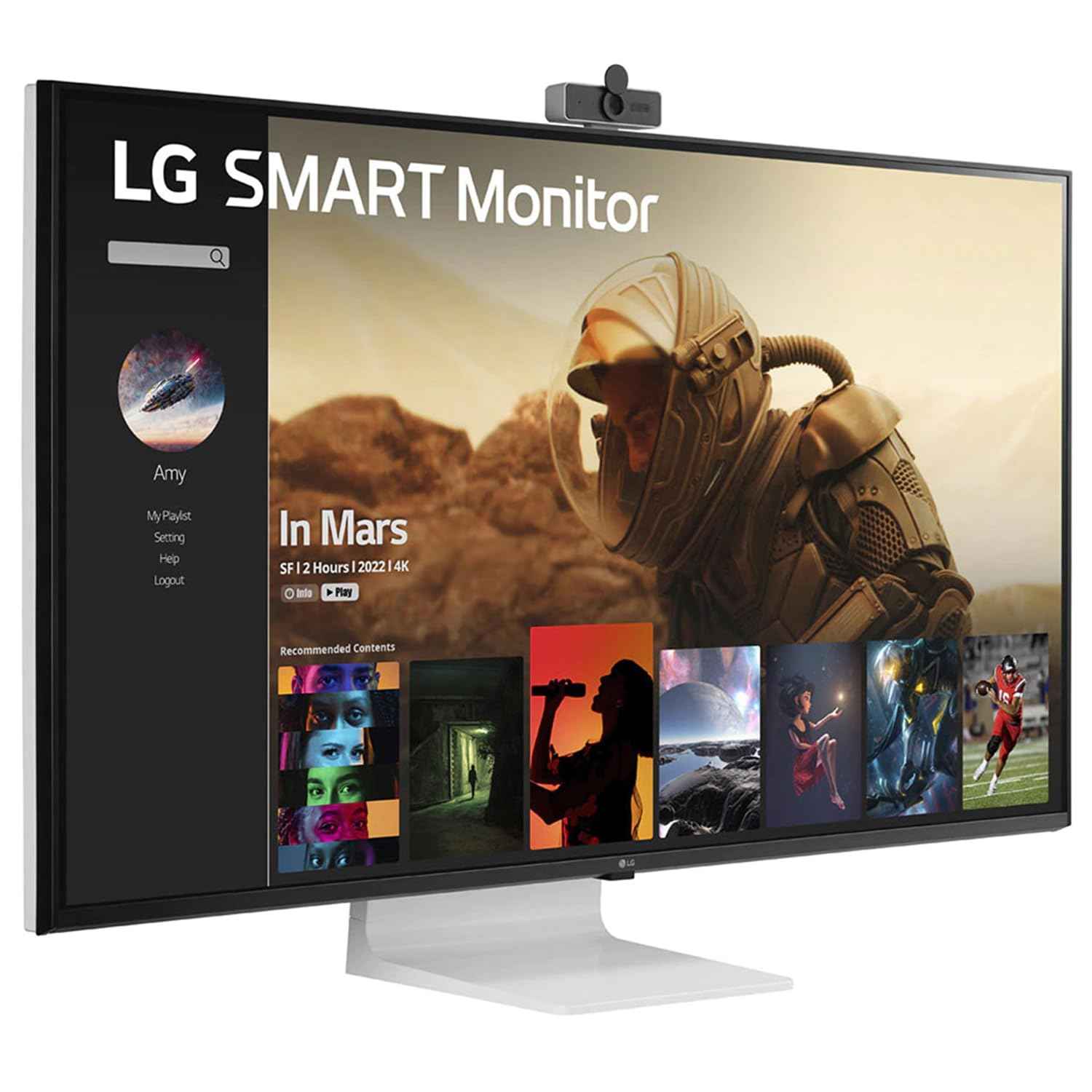 LG 43" Ultrafine™ Smart Monitor UHD 4K IPS (3840 * 2160), HDR 10, Wireless Connectivity, webOS, AirPlay 2, USB Type-C (65W PD), Speakers 10WX2, Magic Remote, HDMIx2, DP, HP Out, 43SQ700S (White)