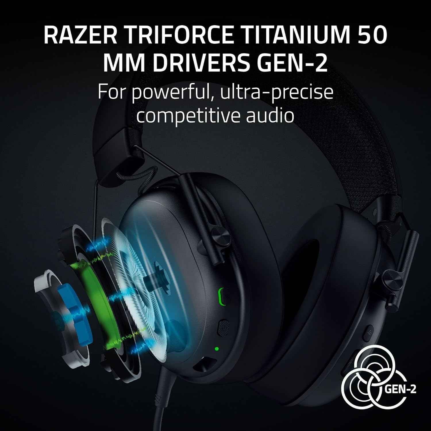 Razer BlackShark V3 Wireless Gaming Headset for PC: 50mm Drivers - Super Wideband Mic - 2.4 GHz, Bluetooth, USB - Works with Mac, PS5, Nintendo Switch, Smartphone - 70 Hr Battery - Black