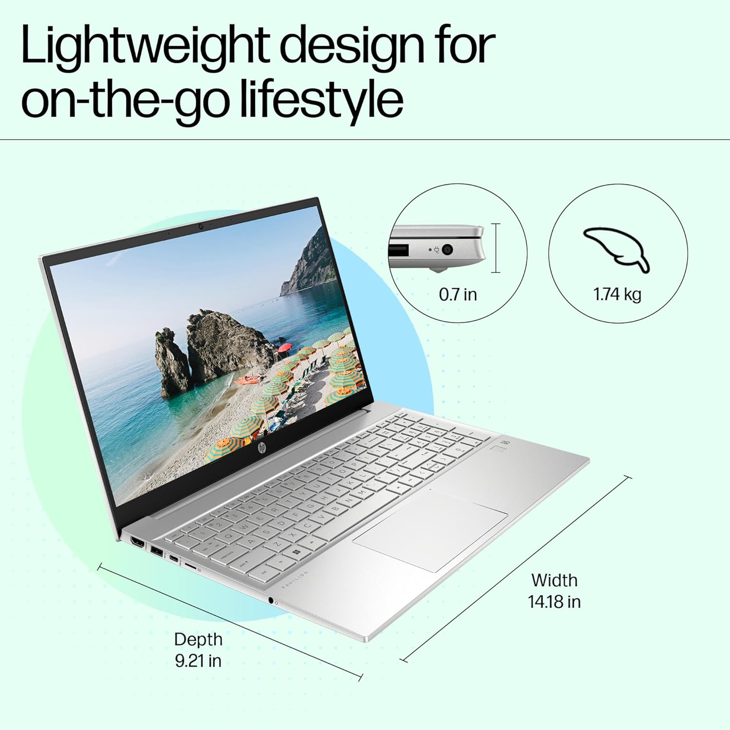 HP Pavilion, 13th Gen Intel Core i7-1360P, 16GB DDR4, 1TB SSD, (Win11, Office21, Silver, 1.75kg) IPS, Anti-glare, 15.6-inch (39.6cm) FHD Laptop, Intel Iris Xe graphics, HD camera, Backlit KB, eg3036TU
