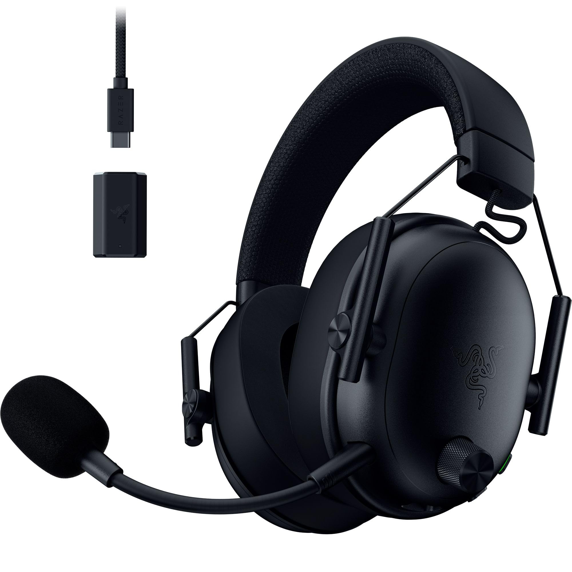 Razer BlackShark V3 Wireless PC Gaming Headset, 50mm Drivers, White | Super Wideband Mic, 2.4 GHz, Bluetooth, USB, Works with Mac, PS5, Nintendo Switch, Smartphone, 70 Hr Battery