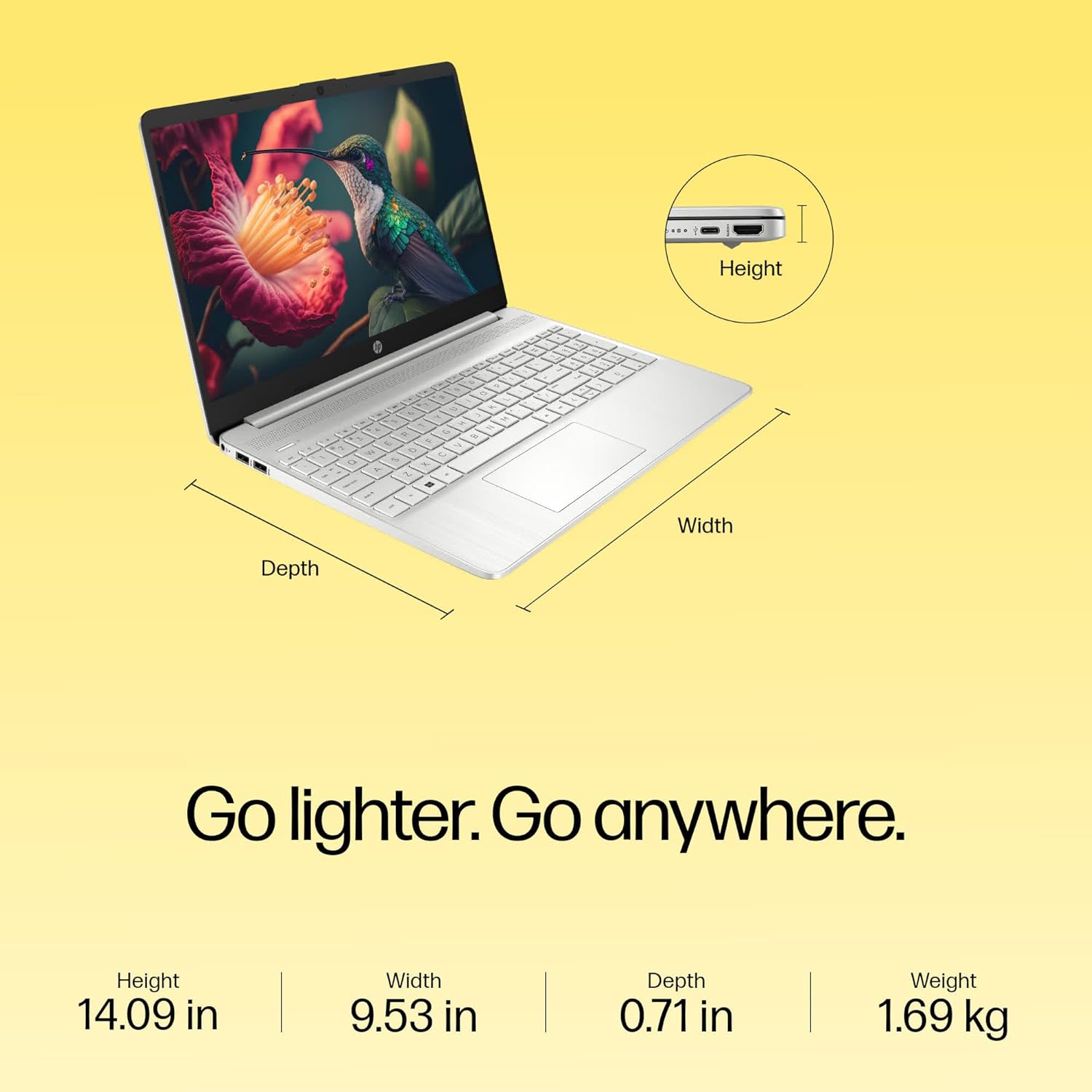 HP Laptop 15s, AMD Ryzen 3 5300U, 15.6-inch (39.6 cm), FHD, 8GB DDR4, 512GB SSD, AMD Radeon Graphics, Thin & Light, Dual Speakers (Win 11, MSO 2021, Silver, 1.69 kg), eq2212AU