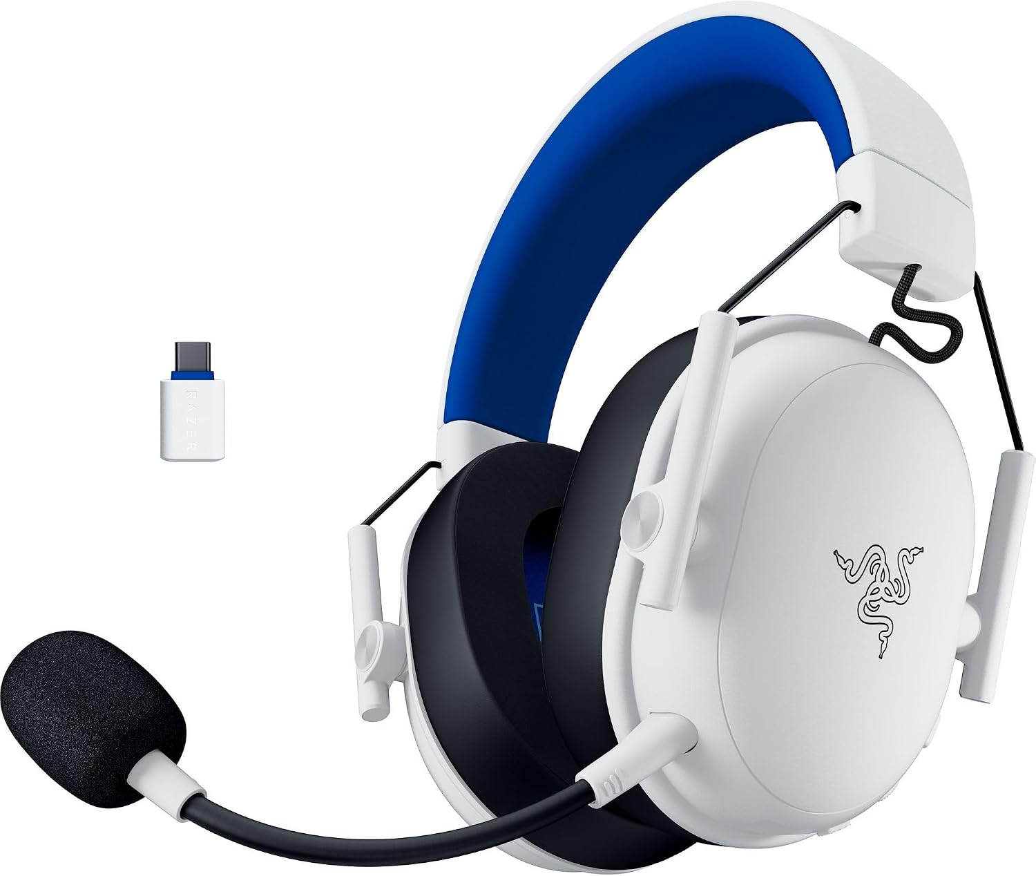 Razer BlackShark V3 X HyperSpeed Wireless PS5 Gaming Headset, White | 50mm Drivers, Cardioid Mic, 2.4 GHz, Bluetooth, Works with PC, Mac, Nintendo Switch, Smartphone, 70 Hr Battery