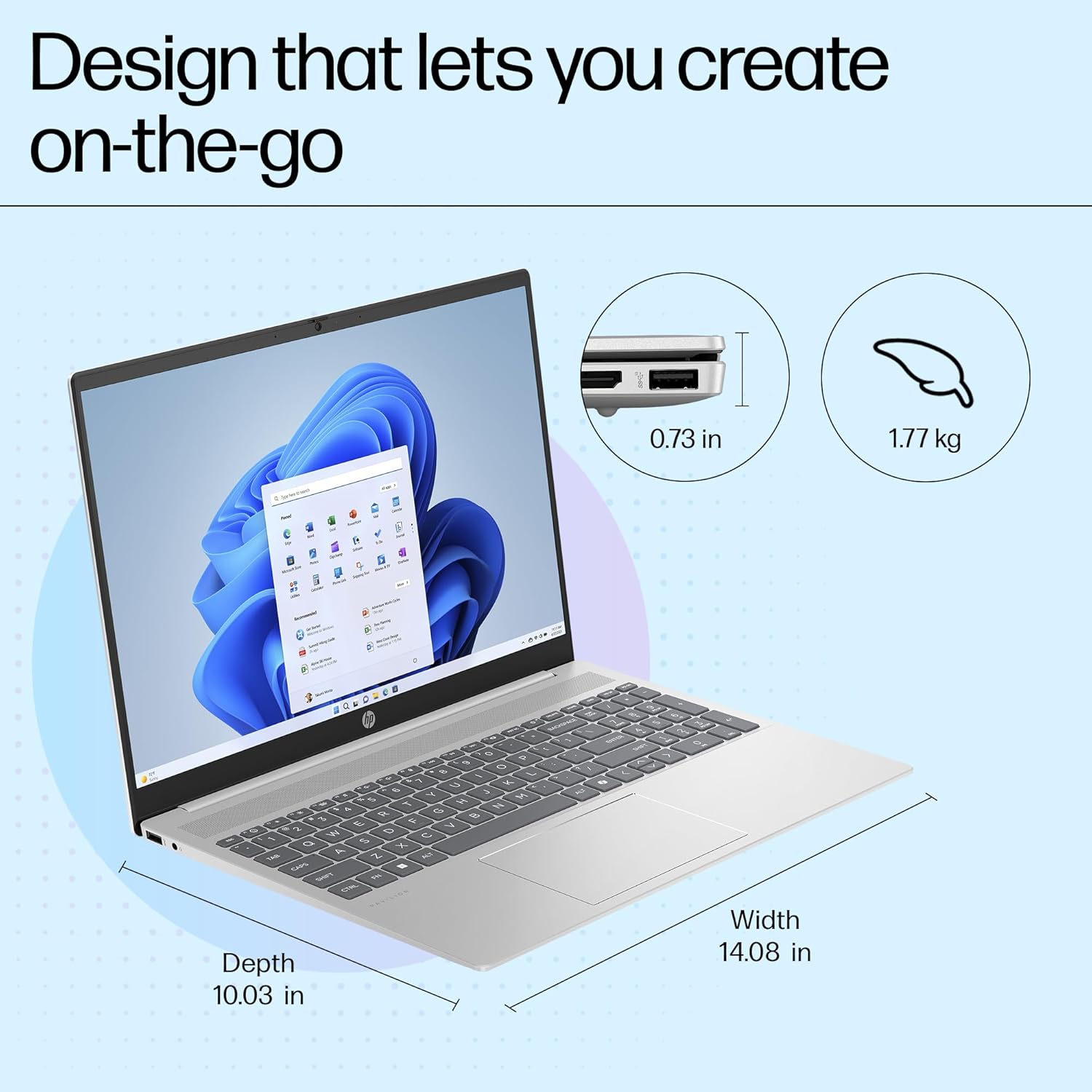 HP Pavilion AI Laptop, Intel Core Ultra 5 125U, 10-12 TOPS, 16GB DDR5, 512GB SSD, IPS, Anti-glare, 2K, WUXGA, 16inch (40cm), Intel graphics, 1080p FHD camera (Win11, Office21, Silver, 1.77kg) af0015TU