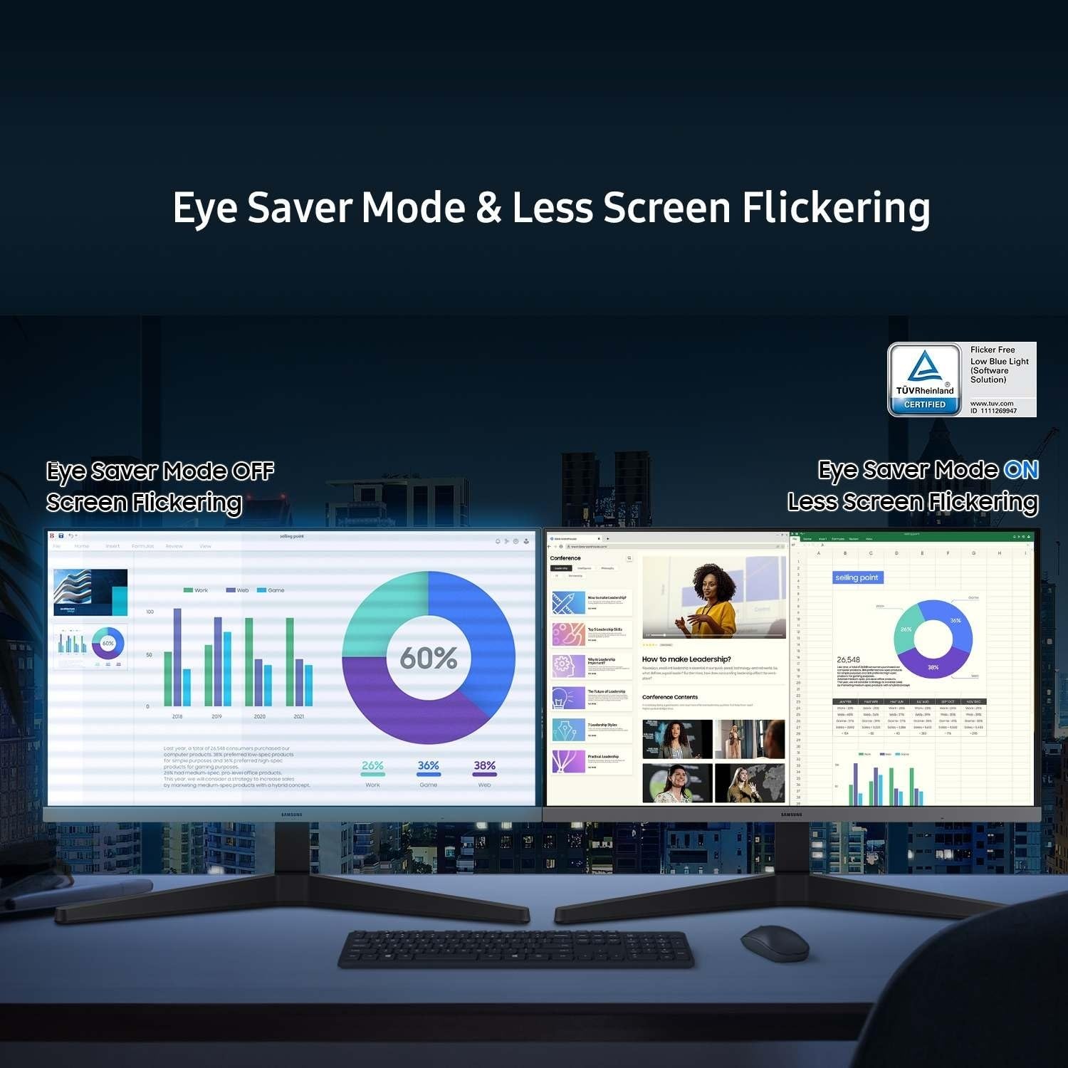 Samsung 24-inch (60.46cm) FHD, IPS, 100 Hz, 1920 x 1080 Flat Monitor, Bezel Less Design, AMD FreeSync, Flicker-Free, HDMI, Display Port (LS24C330GAWXXL, Black)