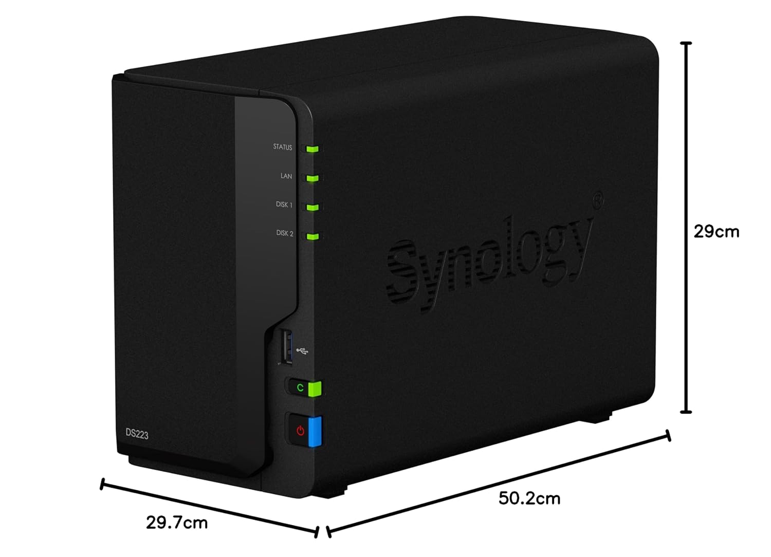 Synology DiskStation DS223 Network Attached Storage Drive (Black)