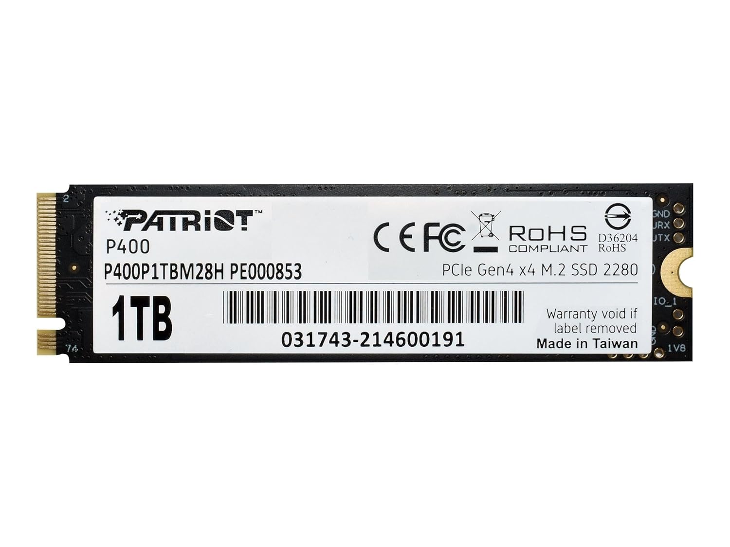 Patriot Memory P400 1TB Internal SSD NVMe PCIe M.2 Gen4 x 4 Low Power Consumption Solid State Drive P400P1TBM28H
