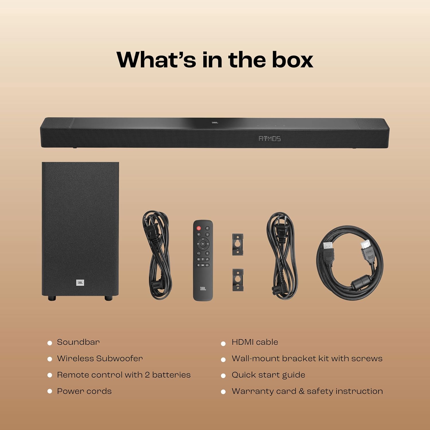 JBL New Launch Cinema SB595 5.1 (3.1.2) Channel Soundbar with True Dolby Atmos®, Wireless Subwoofer, HDMI eARC, Bluetooth Streaming, Centre Channel for Clear Dialogue, 440W