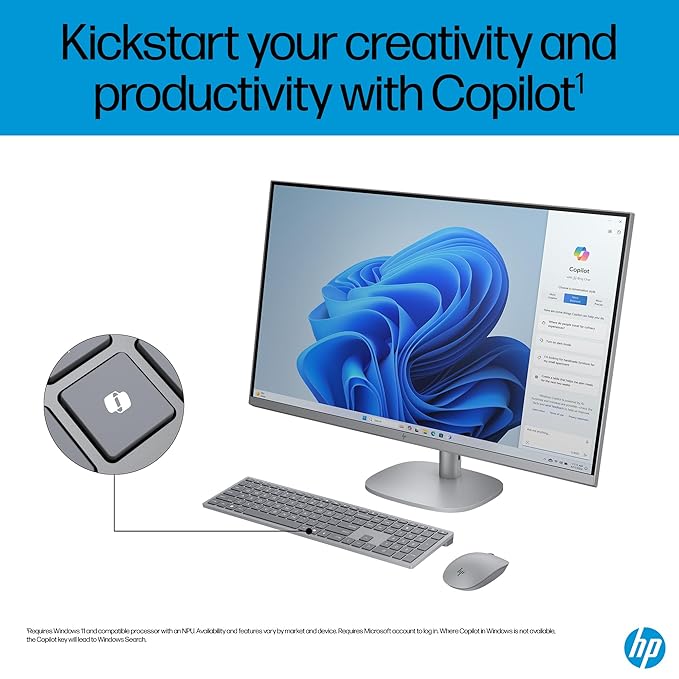 HP OmniStudio X All-in-One Desktop PC, Intel Core Ultra 7 155H, 16 GB DDR5, 1TB SSD, 80.1 cm (31.5"), Dual 2W Speakers,Windows 11,Office 21, Meteor Silver, 9.56 kg, 32-c0015in - Zapnet.in