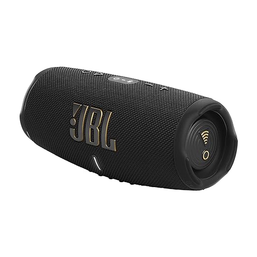 JBL Charge 5 Wi-Fi, Wireless Portable Bluetooth Speaker, Original Pro Sound, 20 Hours Playtime, Deep Bass, Built-in Powerbank, Wi-Fi with AirPlay, IP67 Water & Dustproof, One App (Black) - Zapnet.in