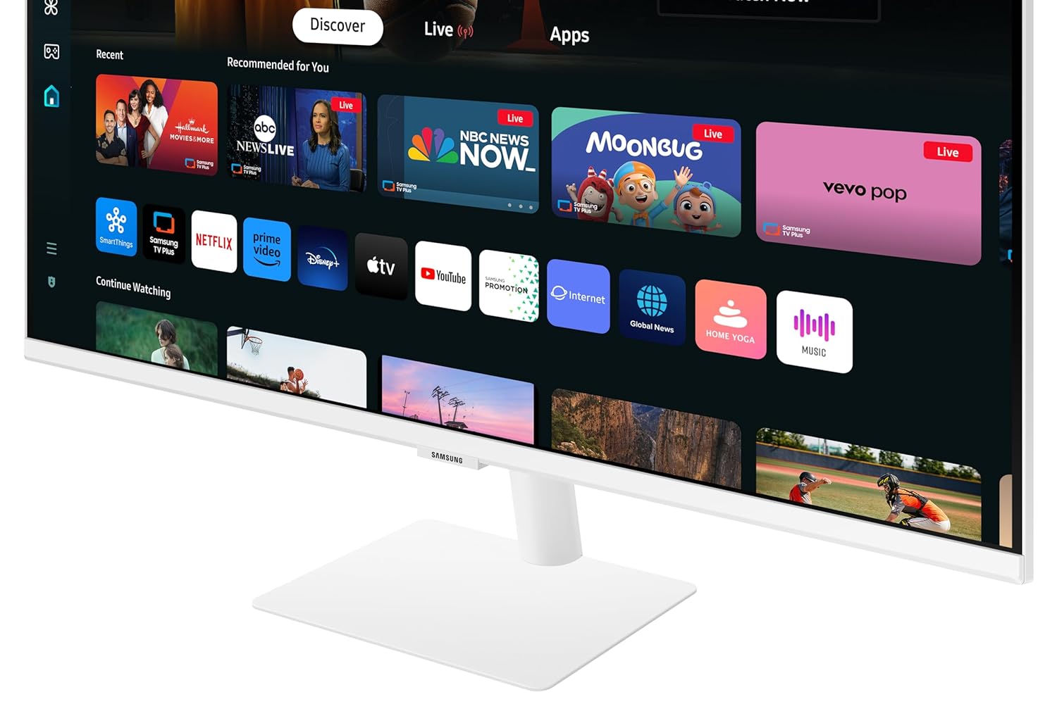 Samsung 32-Inch(80cm) M7 UHD 4K Smart Monitor, Mouse & Keyboard Control, OTT Apps, IoT Hub, Office 365, Workout Tracker, Multiple Ports, Speakers, Remote, Bluetooth (LS32DM701UWXXL, White)