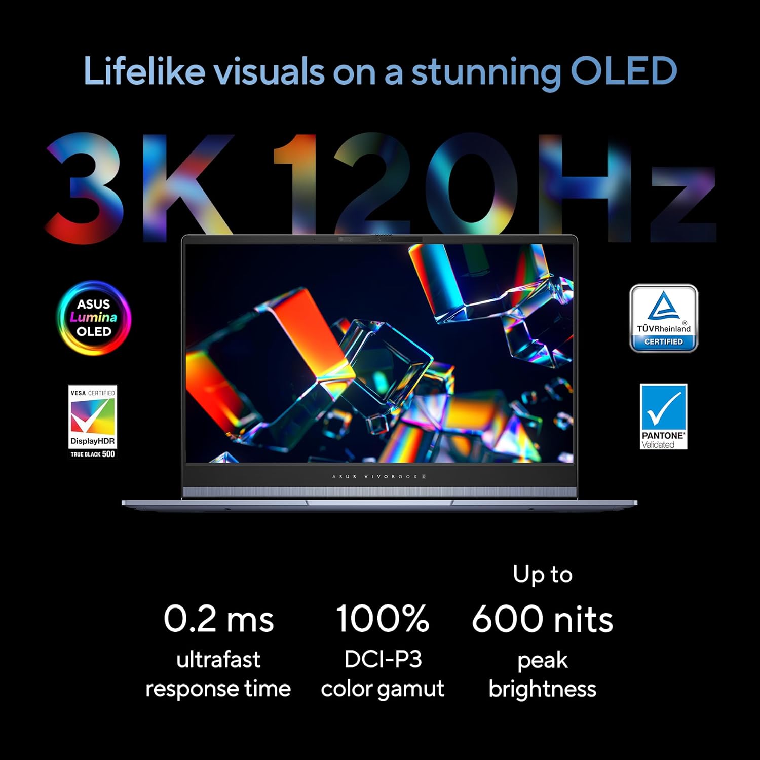 ASUS Vivobook S 16 OLED (2024), Intel Core Ultra 7 155H, Built-in AI, 16" 3.2K (40.64cm), 3200 x 2000 120Hz, (16GB/1TB SSD/Win 11/Intel Arc Graphics/MS Office 2021/Mist Blue/1.50Kg), S5606MA-MX751WS