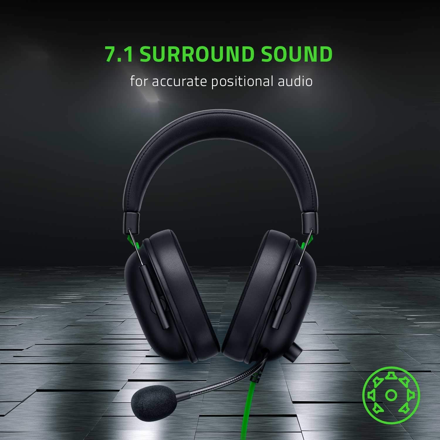 Razer BlackShark V2 X Smartchoice Wired Gaming Headset with Mic, 7.1 Surround Sound, 50mm Drivers, Memory Foam Cushions, Multi-Platform (PC/PS/Xbox/Switch/Mobile), 3.5mm Jack_Black