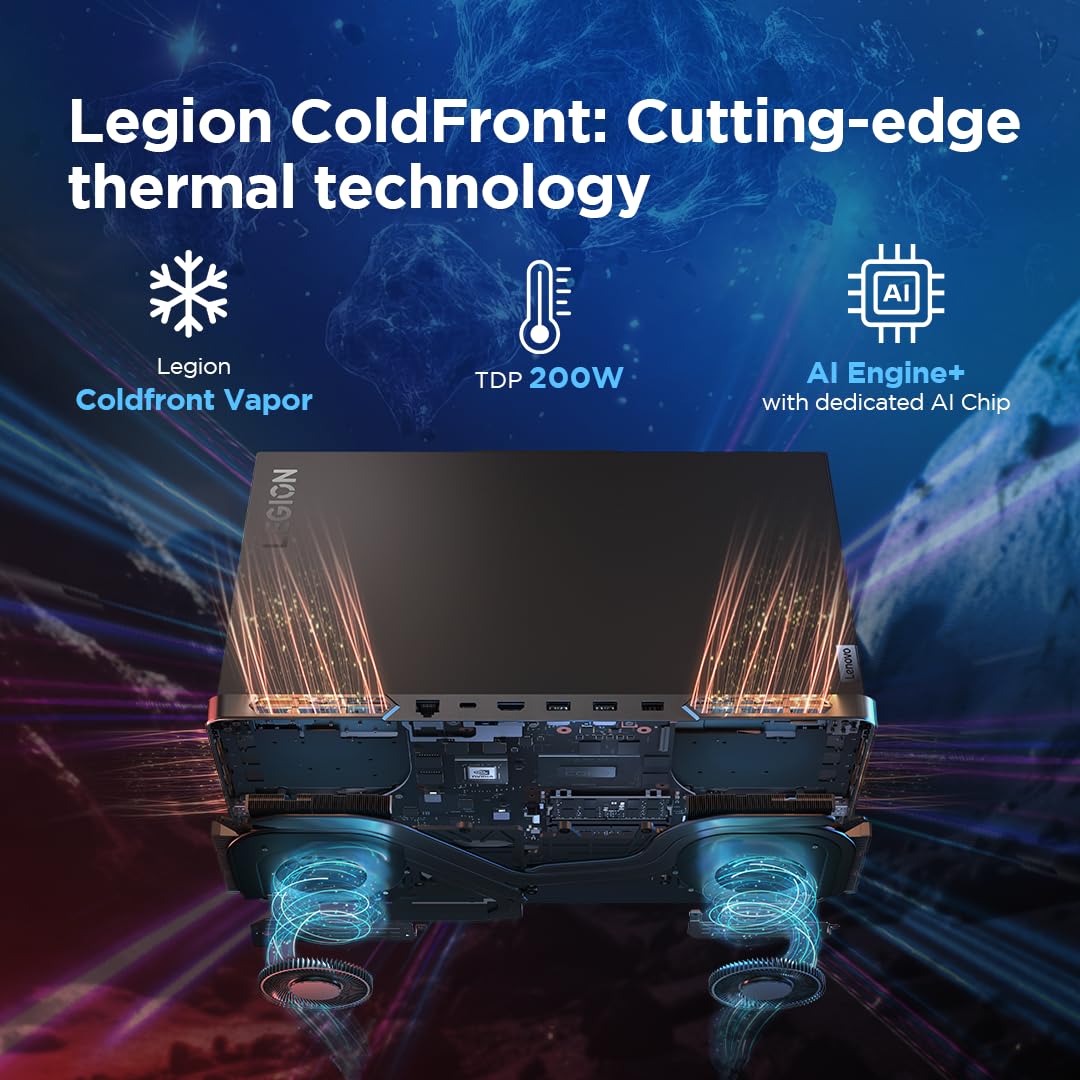 Lenovo Legion Pro 5 Intel Core i9-14900HX 16" (40.64cm) WQXGA IPS 500Nits 240Hz Gaming Laptop (32GB/1TB SSD/Win 11/Office 2021/NVIDIA RTX 4070 8GB/100% DCI-P3/3 Month Game Pass/Grey/2.5Kg), 83DF003PIN