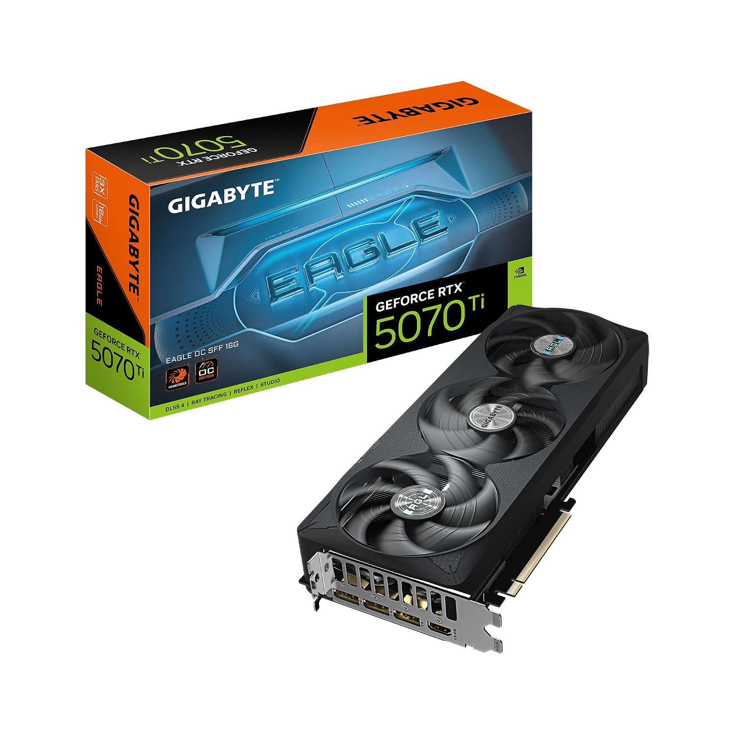 GIGABYTE GeForce RTX 5070 Ti Eagle OC SFF 16G Graphics Card, 16GB 256-bit GDDR7, PCIe 5.0, WINDFORCE Cooling System, GV-N507TEAGLE OC-16GD Video Card