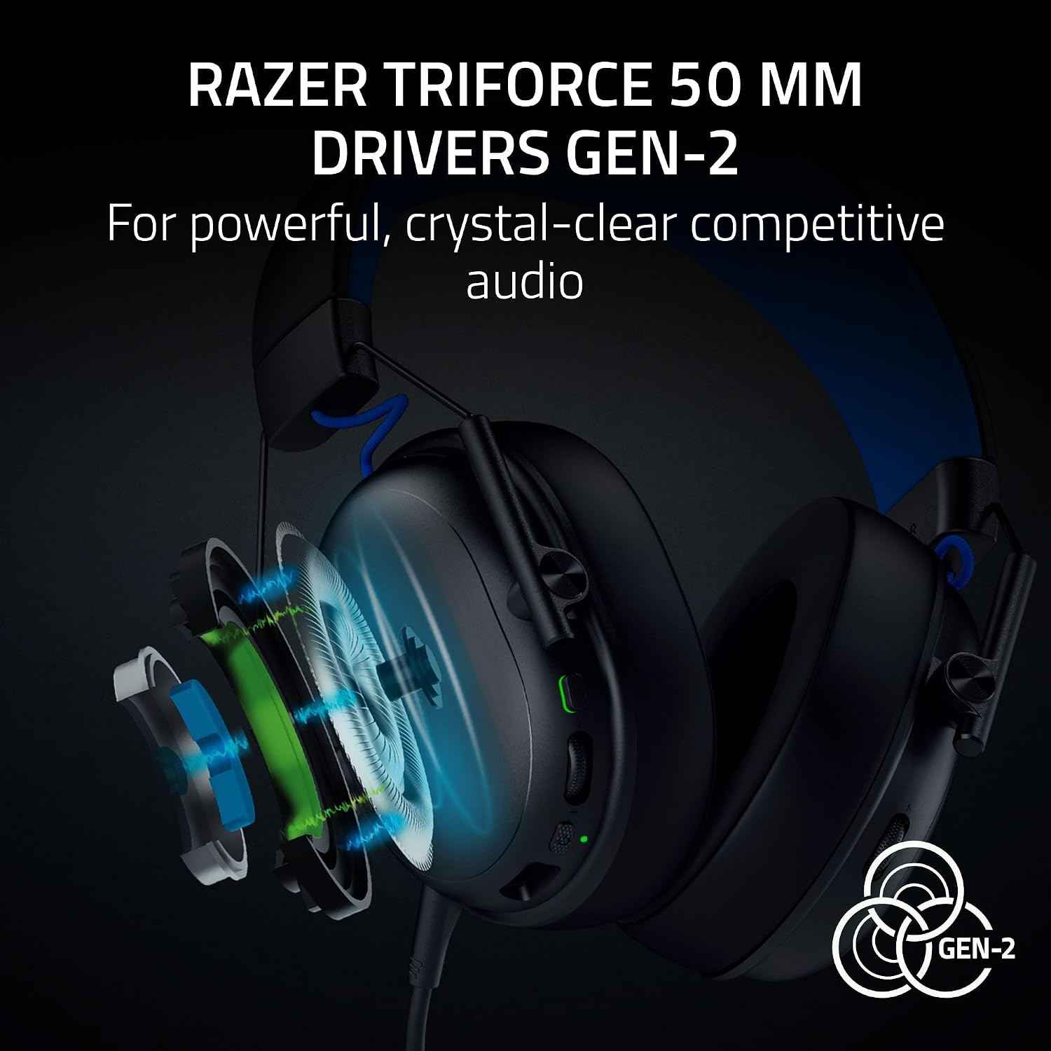 Razer BlackShark V3 X HyperSpeed Wireless Gaming Headset for PS5: 50mm Drivers - Cardioid Microphone - 2.4GHz, Bluetooth - Works with PC, Mac, Nintendo Switch, Smartphone - Long Battery Life