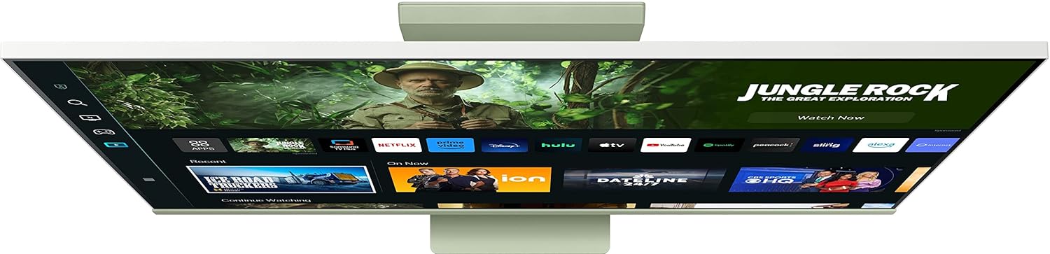 Samsung 32-inch(80cm) M8 4K UHD Smart Monitor, Mouse & Keyboard Control, HAS, Pivot, Type-C, Smart TV apps, Office 365, Dex, Apple Airplay, BT, IOT, Speakers, Remote (LS32CM80GUWXXL, Green)