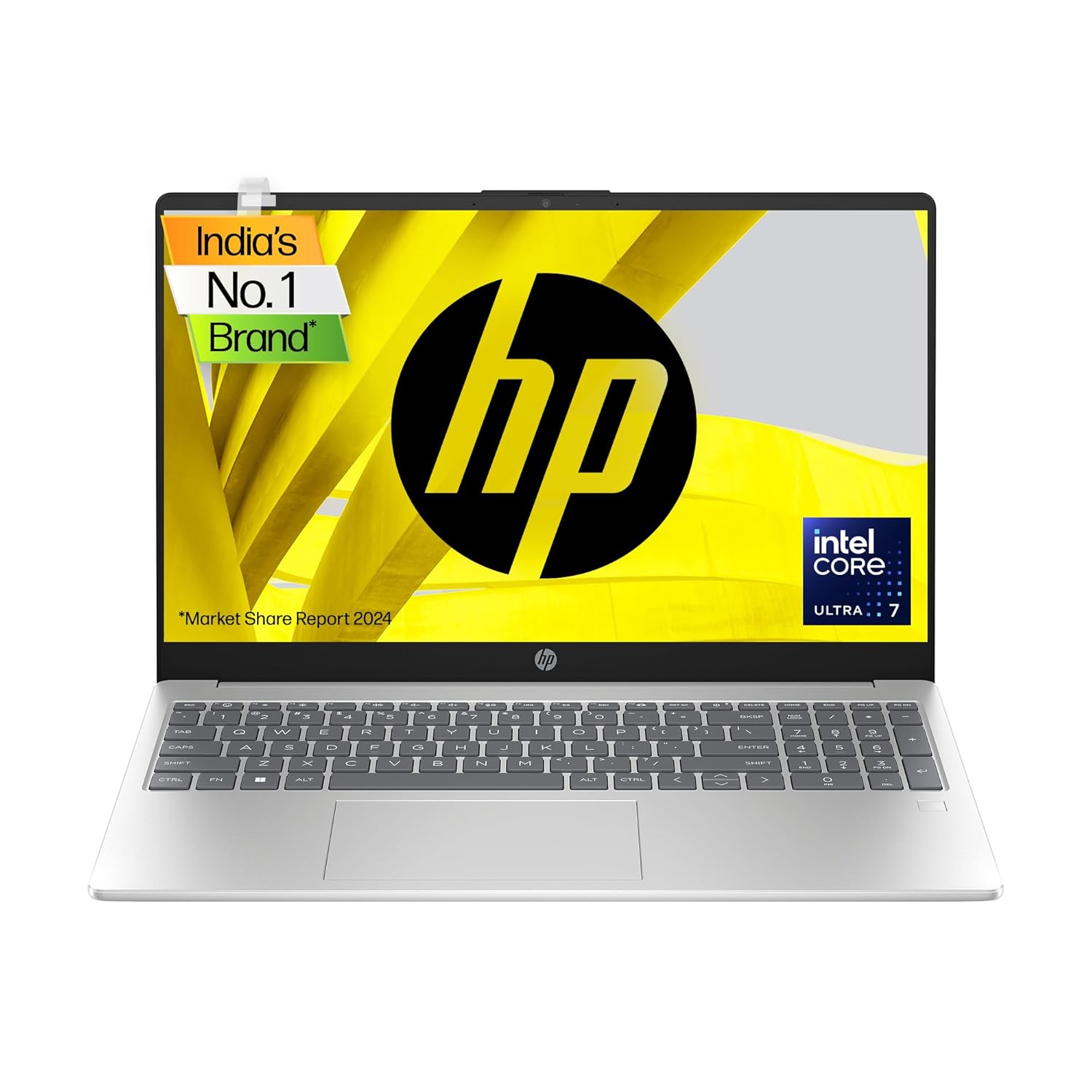 HP Laptop 15, Intel® Core™ 7 150U,15.6-inch(39.6 cm),FHD,Anti-Glare,16GB DDR4,512GB SSD,Dual Speakers,Windows 11,Natural Silver,1.65 kg,15-fd1100TU