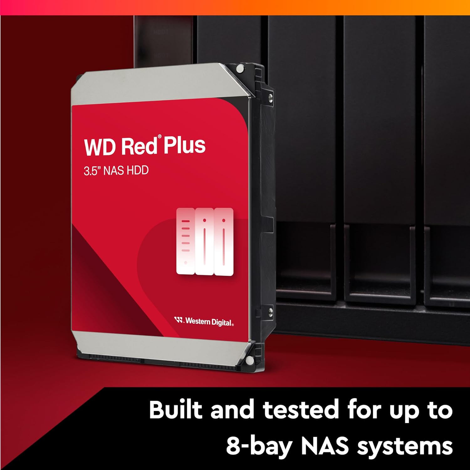 Western Digital 2TB WD Red Plus NAS Internal Hard Drive HDD - 5400 RPM, SATA 6 Gb/s, CMR, 64 MB Cache, 3.5" -WD20EFPX
