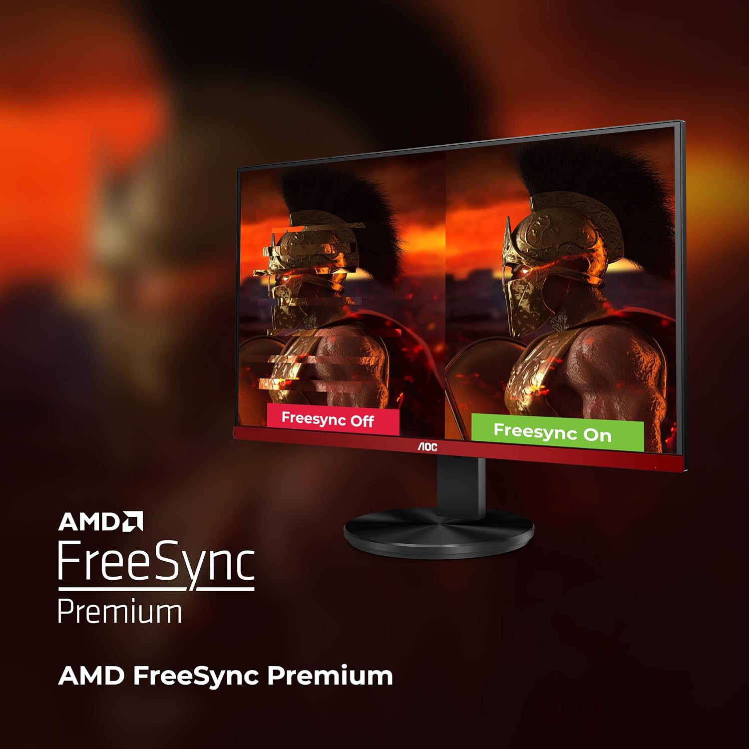 AOC G2490Vx 24 Inch Borderless Full HD Gaming Monitor, Gaming LED Monitor, 144Hz Refresh Rate, FreeSync Premium, 1ms Response Time