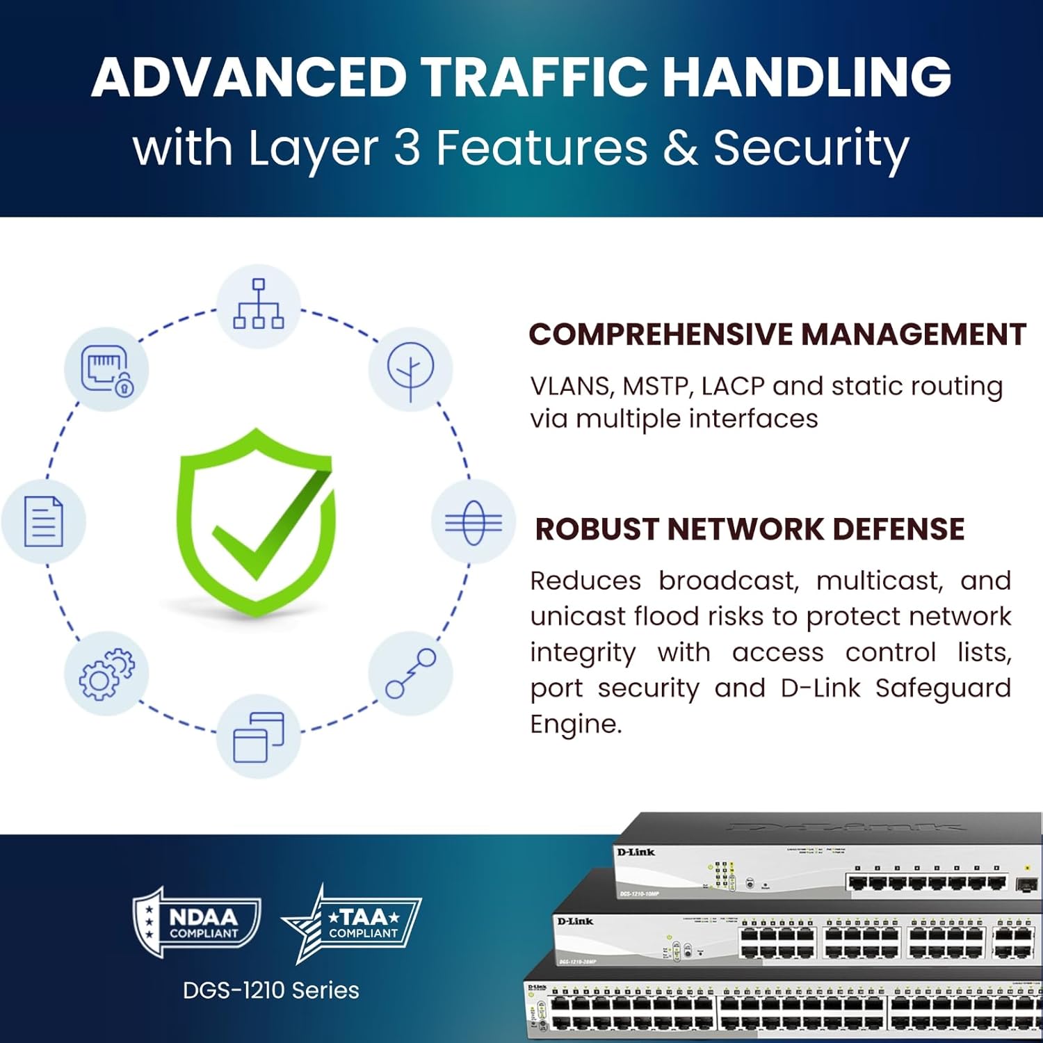 D-LINK DGS-1210-10P 8-Port 10/100/1000M PoE with 2 Combo SFP ports Web Smart Switch