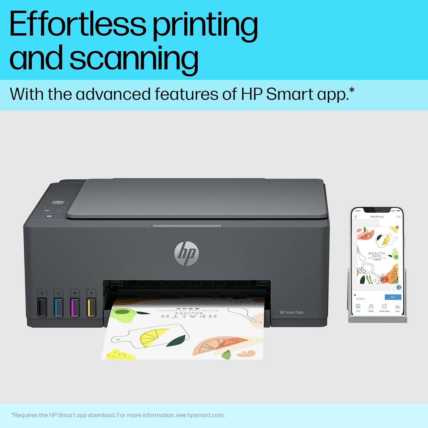 HP Smart Tank 584 All-in-One WiFi Colour Printer with 1+1 Year Extended Warranty, Black