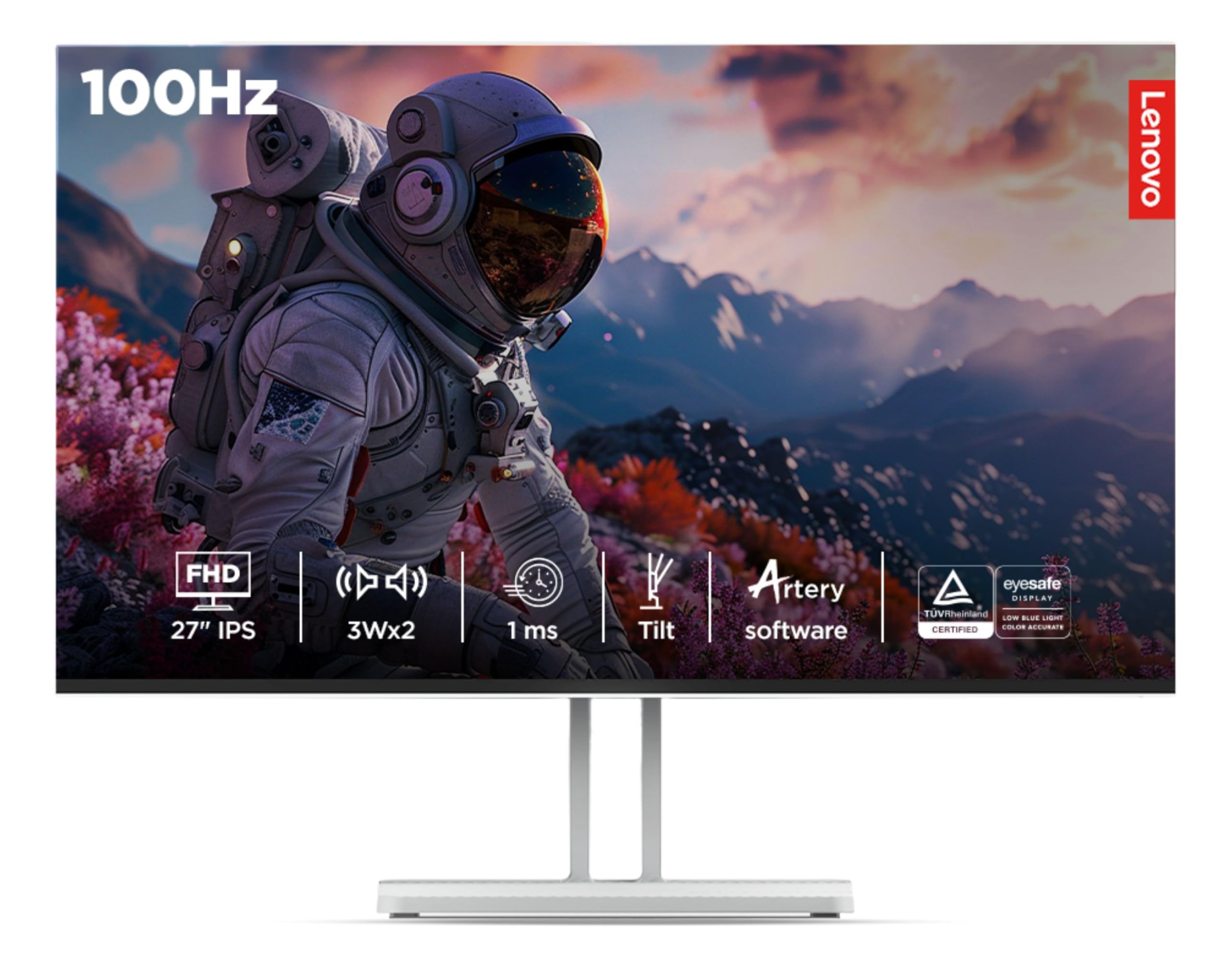 Lenovo L22i-40, 22 inch (54.6cm), IPS, FHD, 75Hz, Grey, 4ms, AMD FreeSync, 99% sRGB, 2X3W Speakers, HDMI 1.4, VGA, Tilt Stand, 3 Year Warranty Monitor