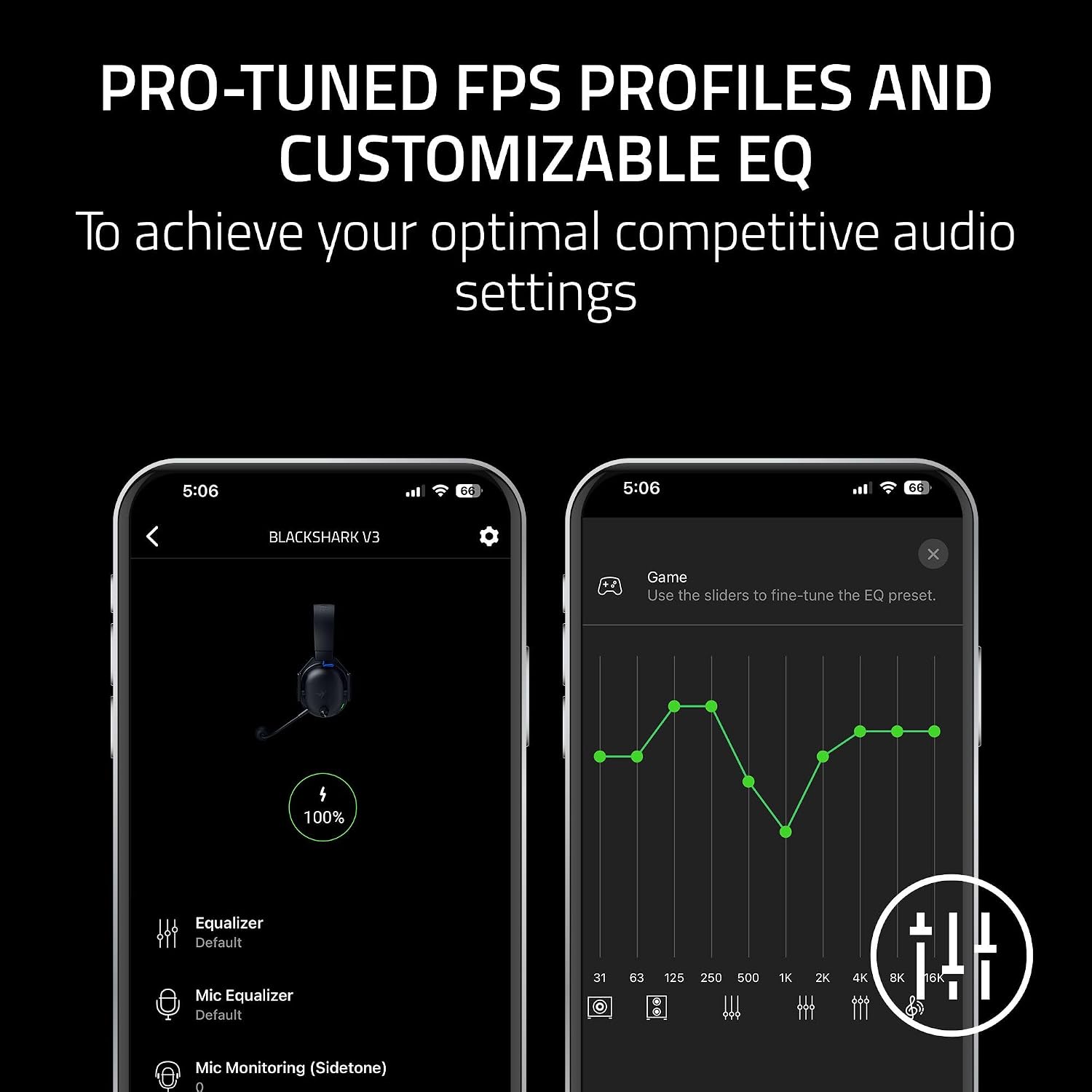 Razer BlackShark V3 Wireless Gaming Headset for PS5 50 mm Driver Super Broadband Micro 2.4GHz Bluetooth Works with PC, Mac, Nintendo Switch, Smartphone, Long Battery Life