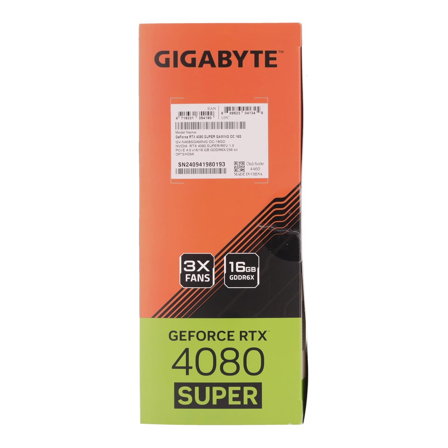 Gigabyte GeForce RTX 4080 SUPER GAMING OC Graphics Card - 2595MHz Core, 16GB GDDR6X 23000MHz 256-bit Memory, PCI-E 4.0, 3x DP 1.4, 1x HDMI 2.1a, NVIDIA DLSS 3.5, GV-N408SGAMING OC-16GD