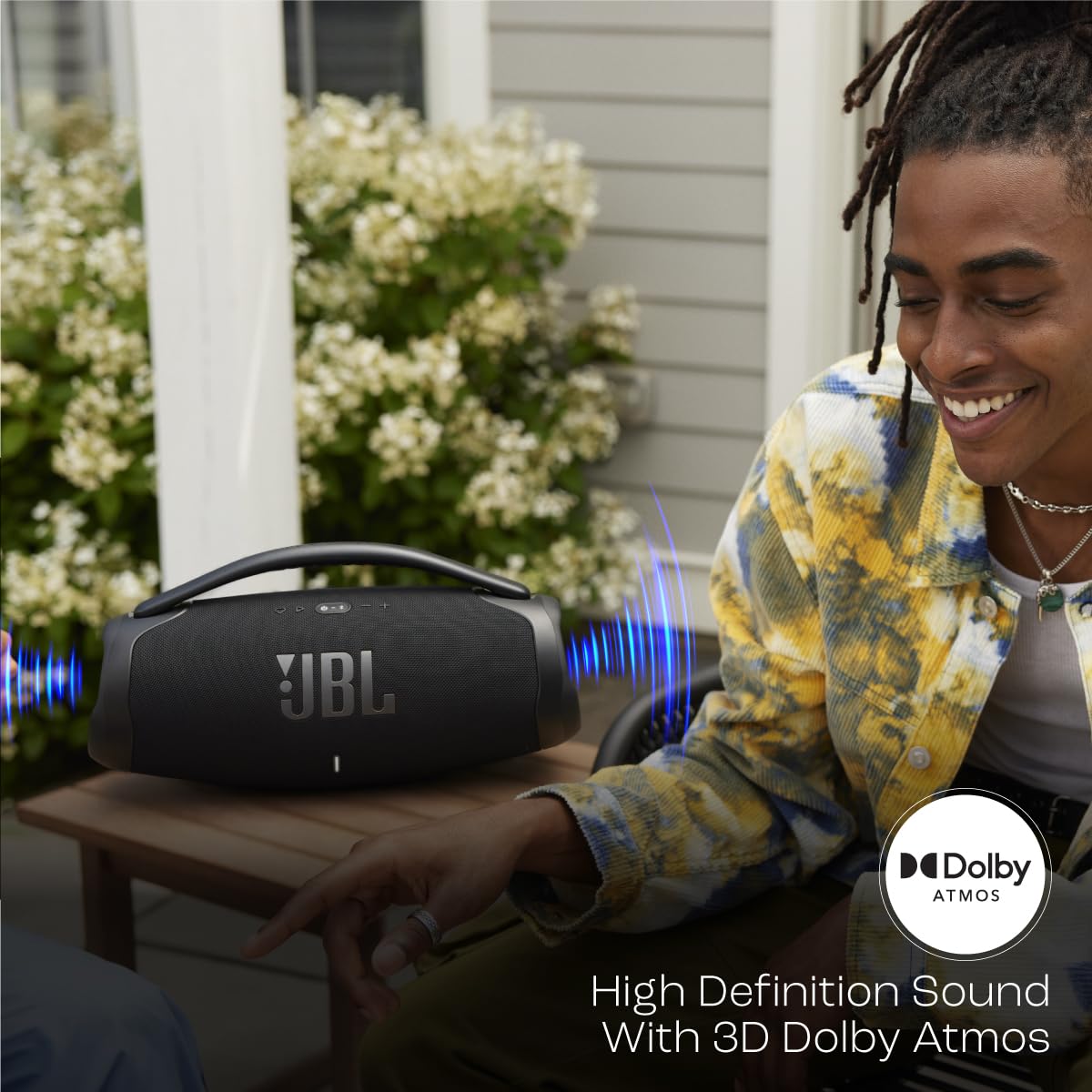 JBL Boombox 3 Wi-Fi, Wireless Portable Bluetooth Speaker, 24H Playtime, Deepest Bass, Built-in Powerbank, Wi-Fi with AirPlay, Alexa Multi-Room, Chromecast Built-in™, PartyBoost, IP67, App (Black) - Zapnet.in