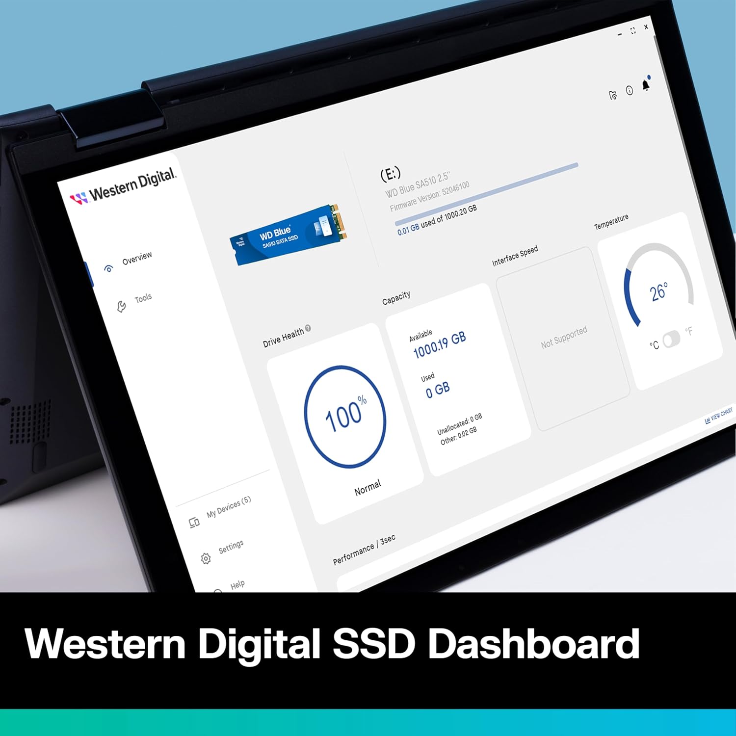 Western Digital WD Blue SA510 M.2 500GB, Up to 560MB/s, 2.5 Inch/7 mm, 5Y Warranty, Internal Solid State Drive (SSD) (WDS500G3B0B)