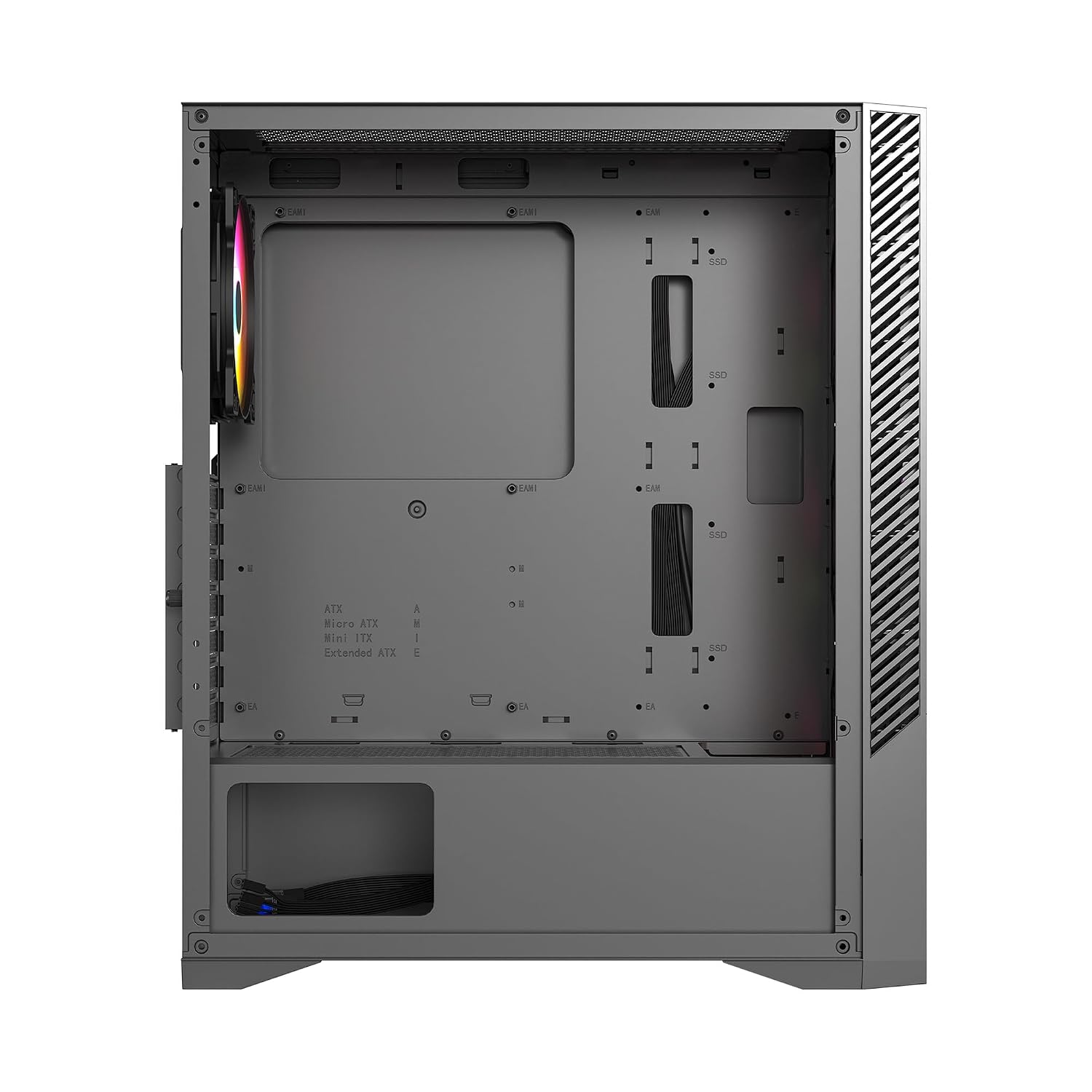 Ant Esports ICE- 270M 6F Mid-Tower Computer Case/Gaming Cabinet with Front Mesh Panel- Black | Support ATX, Micro-ATX, Mini-ITX | Pre-Installed 6 Static RGB Fans