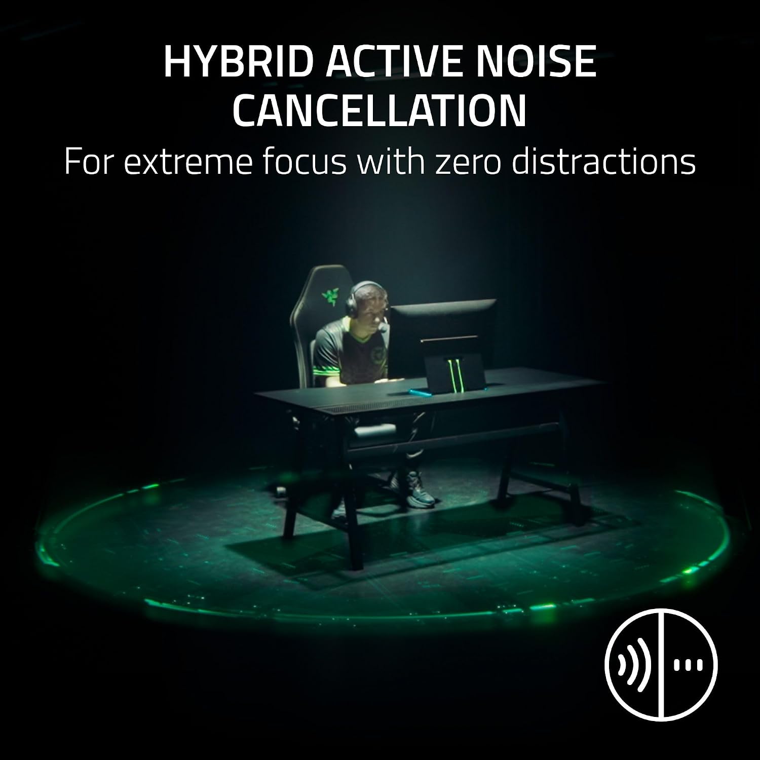 Razer BlackShark V3 Pro Wireless ANC PlayStation Gaming Headset, Black | Full Band Mic, 50mm Drivers, 2.4 GHz, Bluetooth, 3.5mm, Works with PC, Mac, Nintendo Switch, Smartphone, 70 Hr Battery