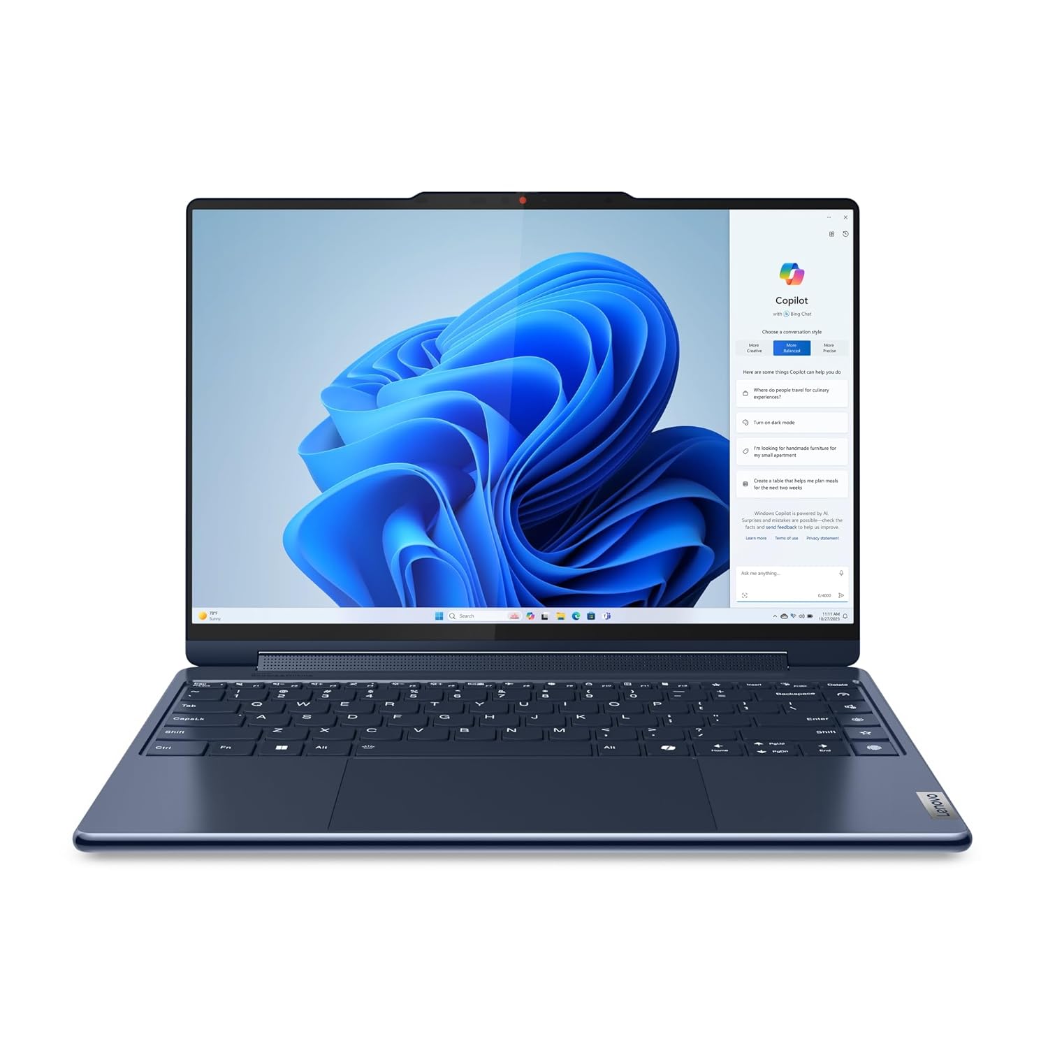 Lenovo Yoga 9 2-in-1 Intel Evo Core Ultra 7 155H 14"(35.5cm) 2.8K WQXGA+ OLED 400Nits 2-in-1 Laptop (32GB/1TB SSD/AI PC/Windows 11/MS Office 21/Digital Pen/Blue/1.5Kg), 83AC001LIN