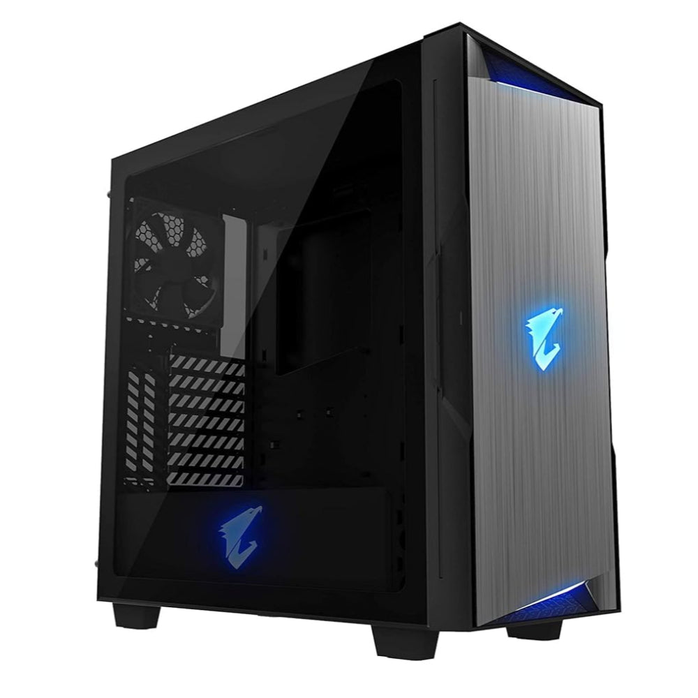 AORUS C300 Glass ATX Gaming Case, Tinted Tempered Glass, RGB Fusion 2.0, Upgraded I/O Panel with USB 3.1 Gen 2 Type C and HDMI, VR Ready, Watercooling Ready, Vertical GPU Mount Support - Black