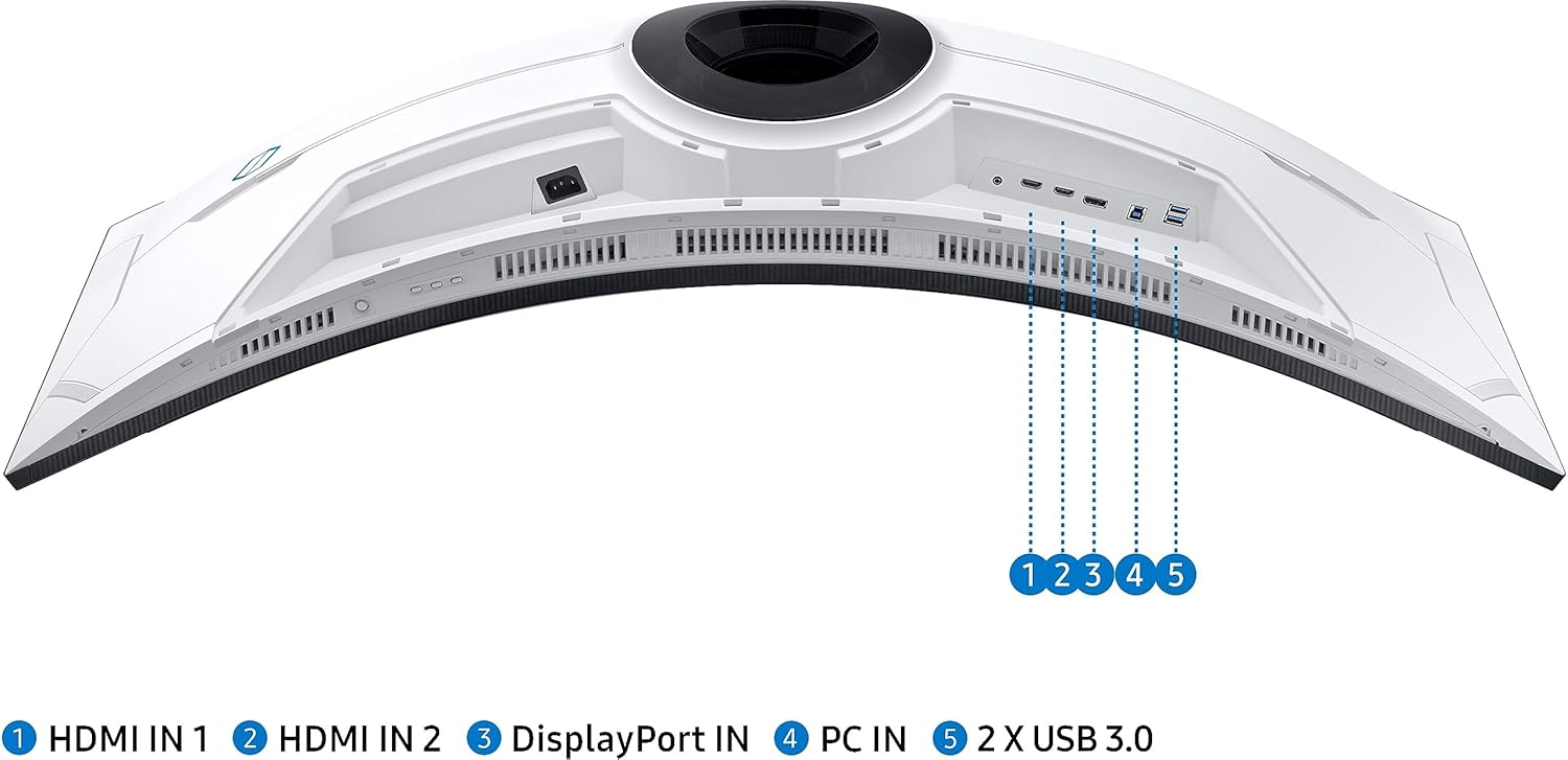 Samsung 49-inch(124.4cm) Odyssey Neo G9 Dual QHD, 240Hz, 1ms Curved Gaming Monitor, Quantum Mini-LED, HDR 2000, FreeSync Premium Pro (LS49AG950NWXXL, Black)