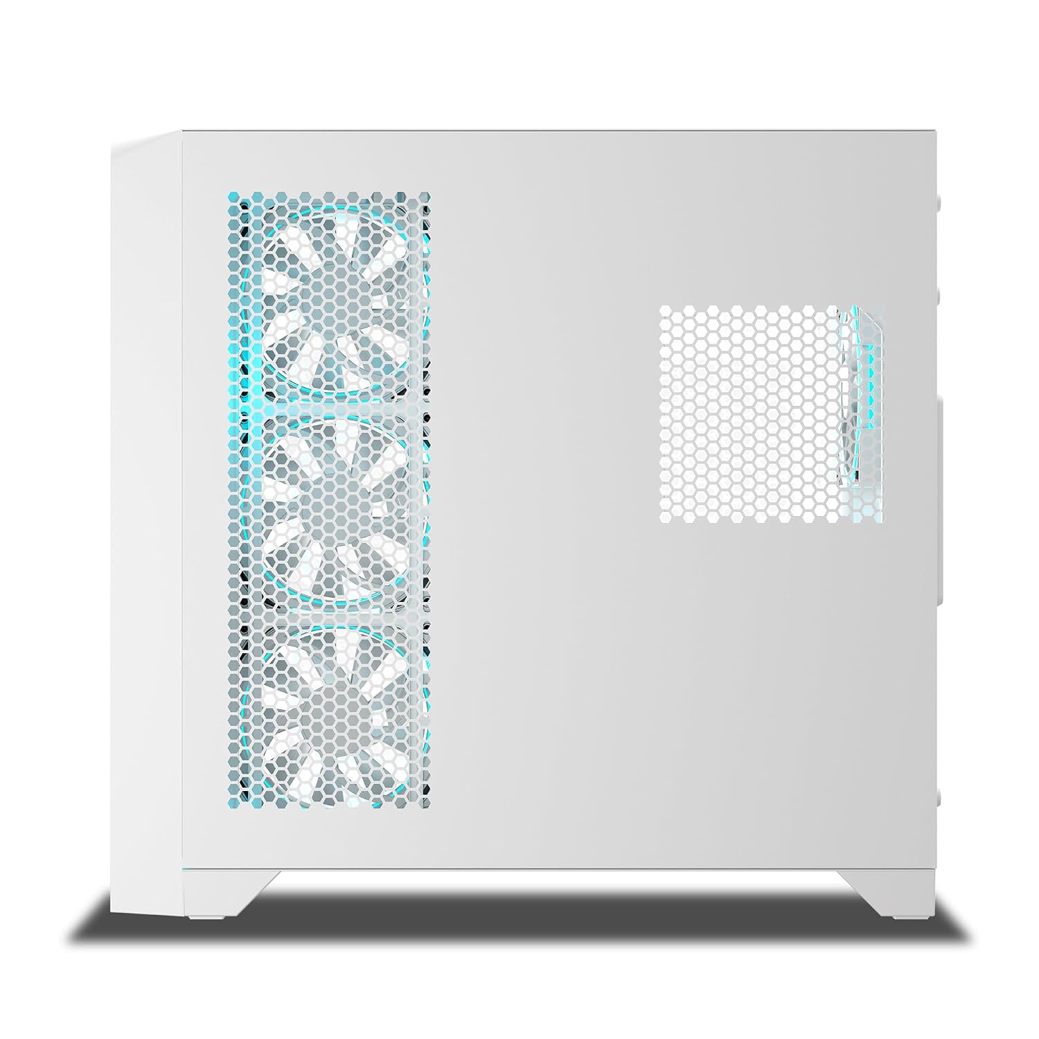 Ant Esports Crystal ARC Mid-Tower Computer Case/Gaming Cabinet - White |Front Curved Glass|Support ATX, Micro-ATX, Mini-ITX | Pre-Installed 4 ARGB-PWM Fans