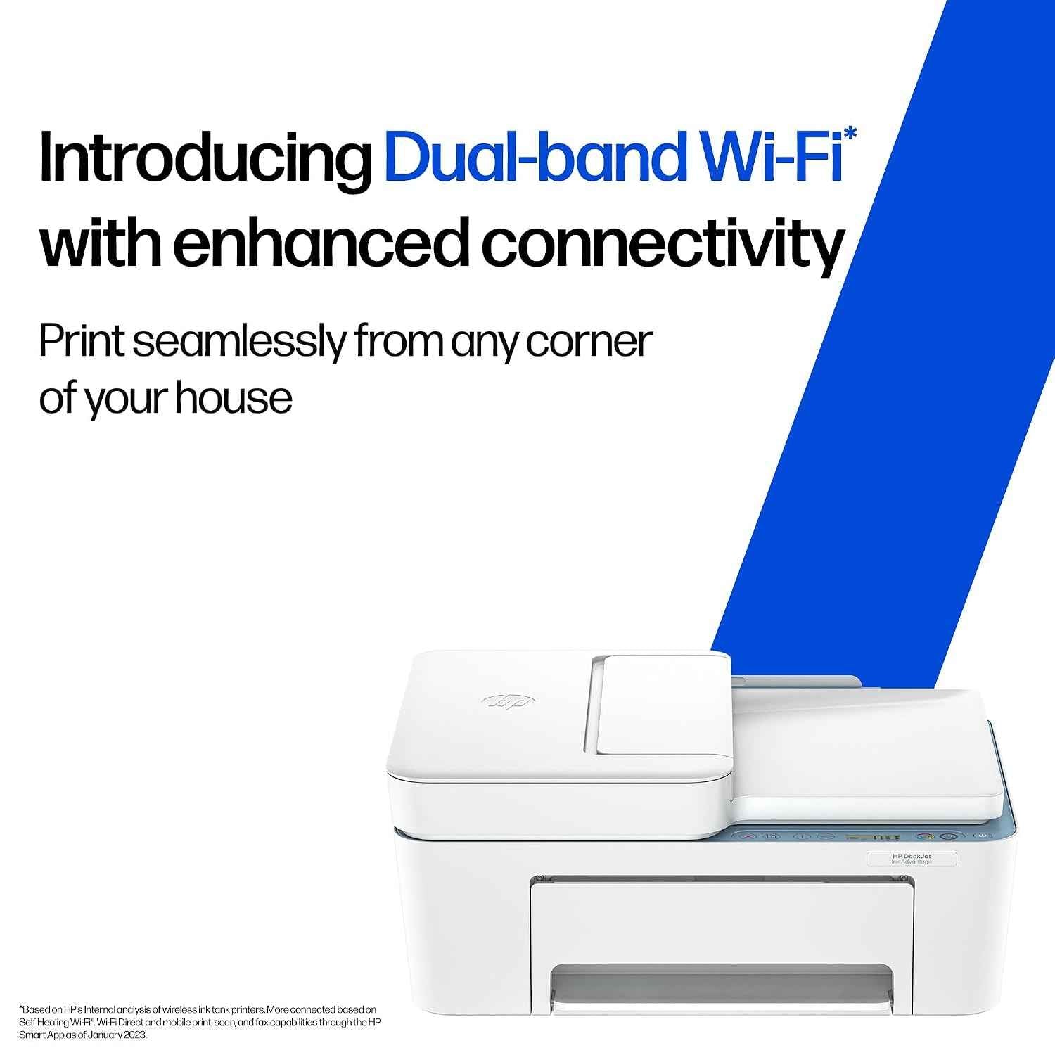 HP AI Capable Ink Advantage 4388 Dual Band WiFi (up to 10X Faster) Colour Printer Print/Scan/Copy with ADF Ideal for Home/Small Office