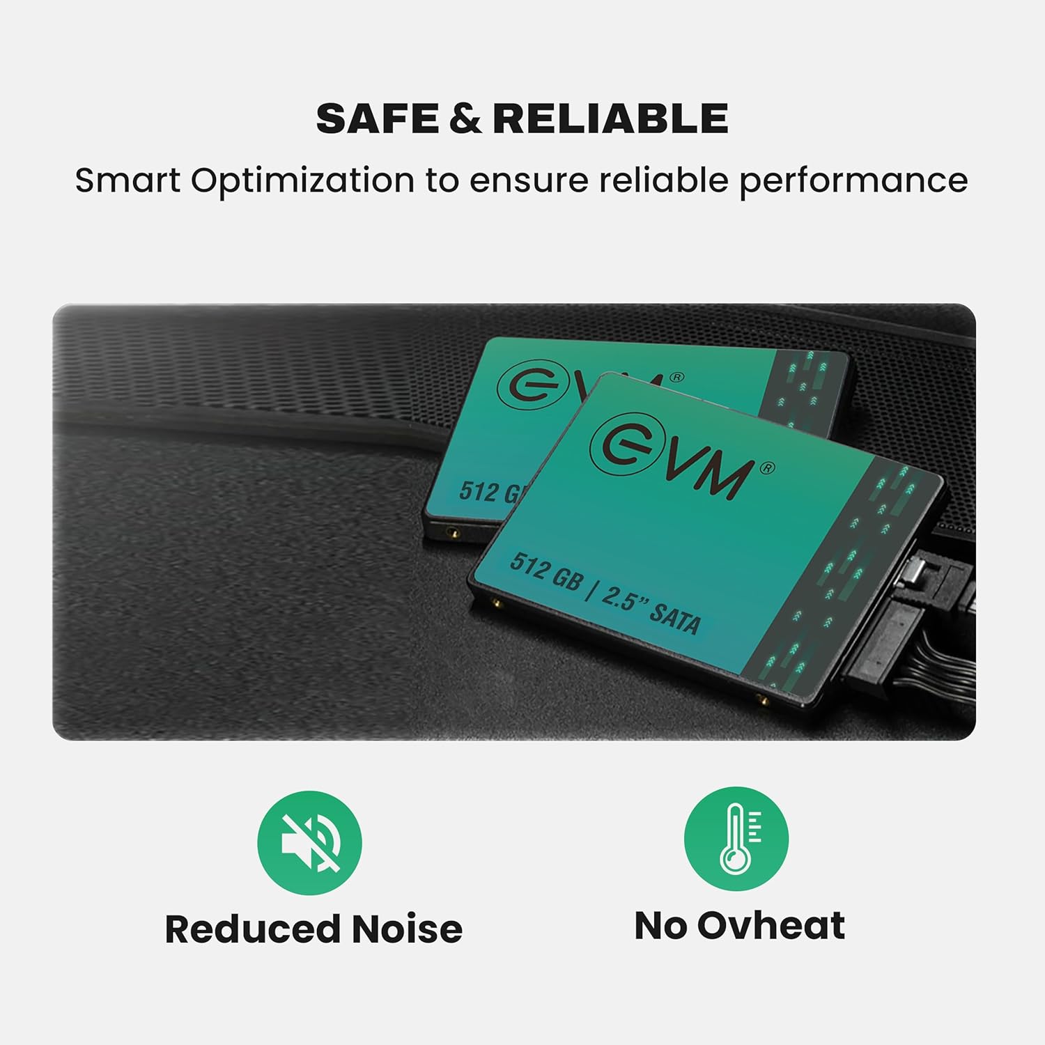 EVM 512GB 2.5-Inch SATA III Internal SSD – 550MB/s Read & 500MB/s Write, 3D NAND, 5-Year Warranty, Laptop & Desktop Solid State Drive (EVM25/512GB)