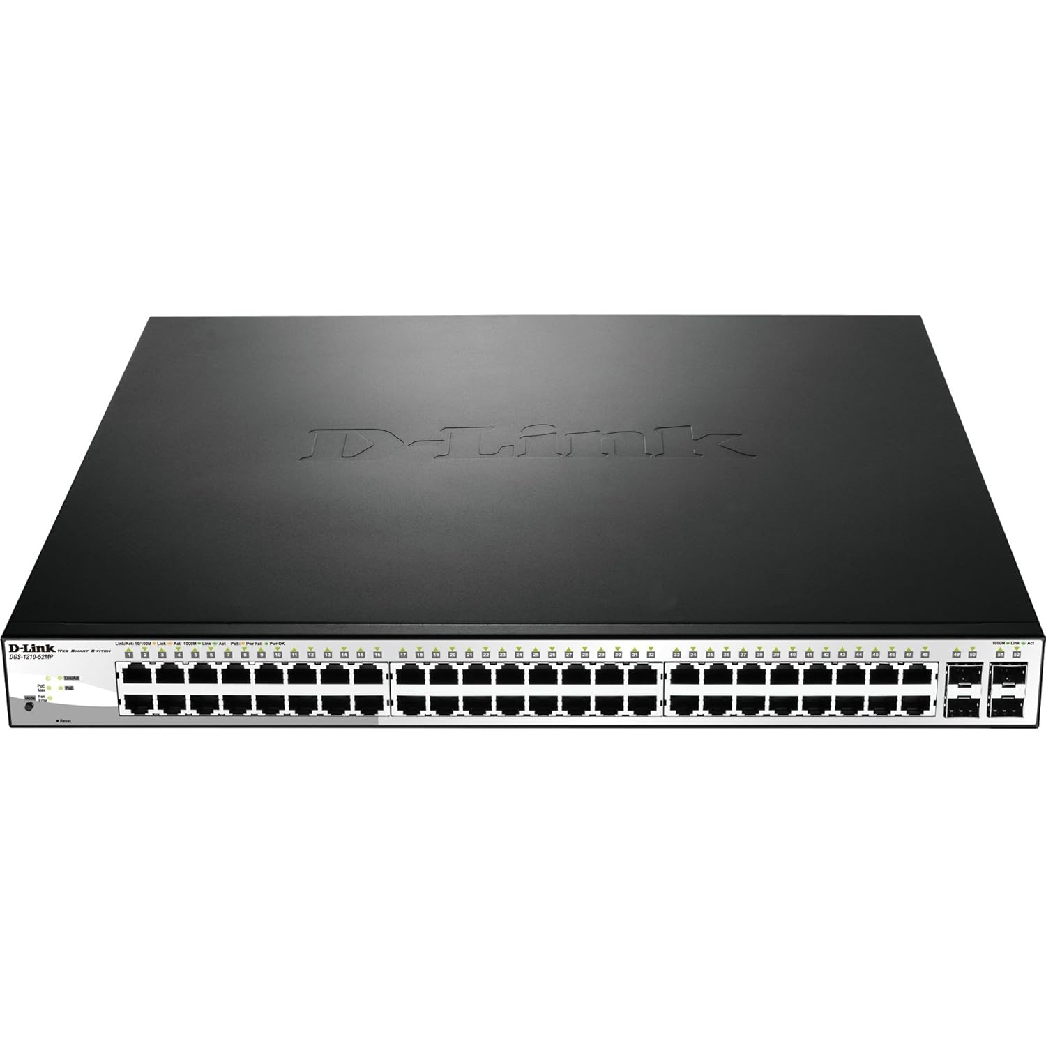 D-Link DGS-1210-52MP Ethernet Switch - 52 Ports - Manageable - 4 x Expansion Slots - 10/100/1000Base-T, 1000Base-X - 4 x SFP Slots - 2 Layer Supported