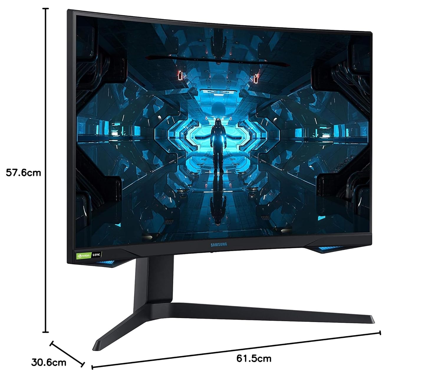 Samsung 27-inch(68.4cm) 2K QHD Odyssey G7 Gaming, 240 Hz, 1ms Curved Monitor, 2560 X 1440 Pixels, Height Adjustale Stand, QLED, HDR600, G-Sync Compatible (LC27G75TQSWXXL, Black)