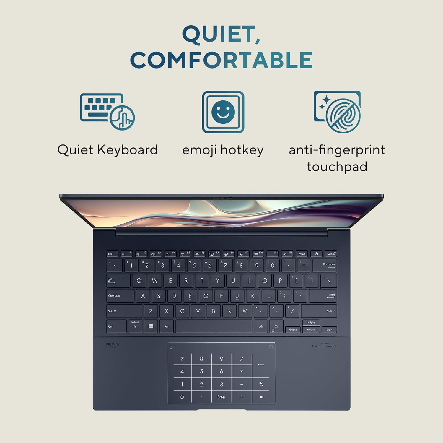 ASUS Zenbook 14, Intel Core Ultra 7 155H, 1.4 GHz, 16GB RAM, 1TB SSD, 3K OLED 16:10 Touch 120Hz, 14", Windows 11, MS Office Home, Ponder Blue, 1.28KG,UX3405MA-PZ752WS,75WHr Battery,AI Powered Laptop