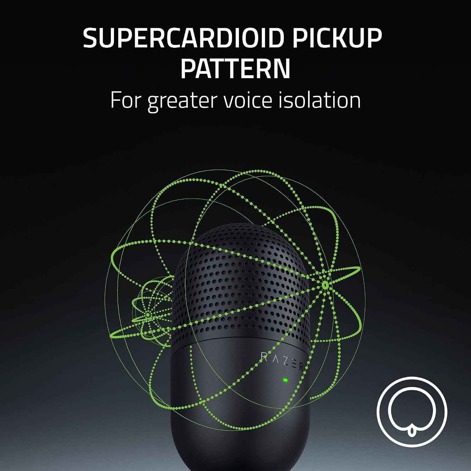 Razer Seiren V3 Mini USB Microphone: Condenser Mic - Supercardioid Pickup Pattern - Tap-to-Mute Sensor with LED Indicator - Shock Absorber - Ultra Compact - PC, Discord, OBS Studio, XSplit - Black