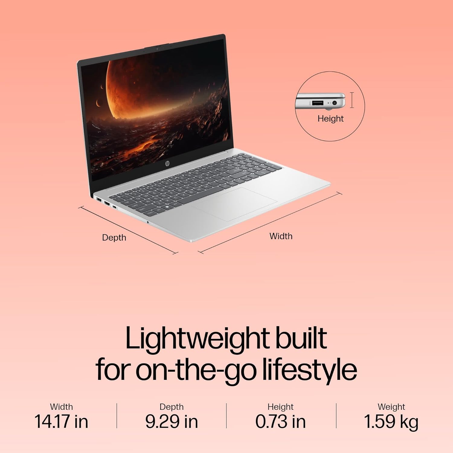 HP 15, 13th Gen Intel Core i5-1334U, 16GB DDR4, 512GB SSD (Win 11, Office 21, Silver, 1.59kg), Anti-Glare, 15.6-inch(39.6cm) FHD Laptop, Intel Iris Xe Graphics, Backlit KB, 1080p FHD Camera, fd0221TU